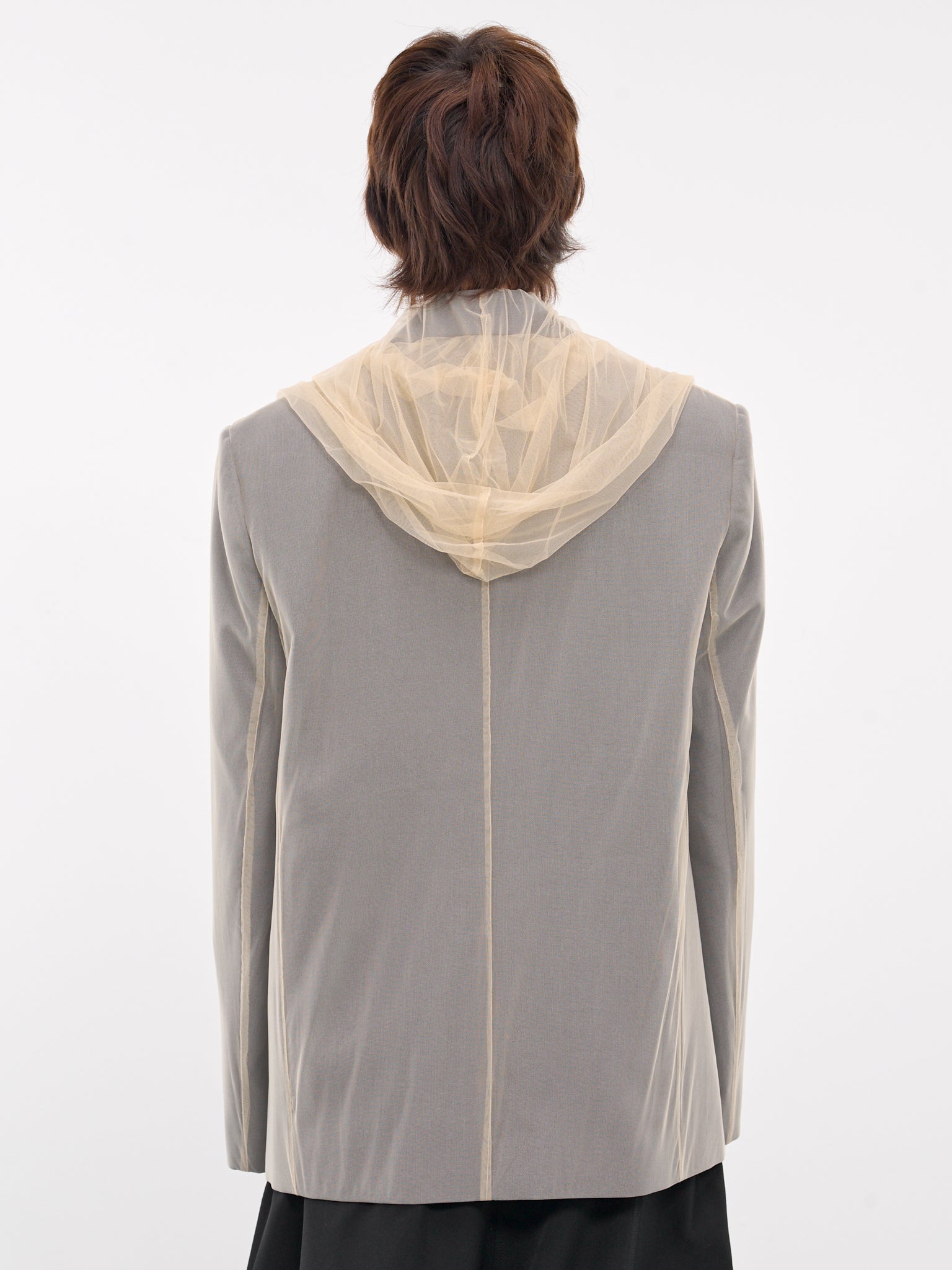 Draped Hood Blazer (201BL006-F546-LIGHT-GREY)