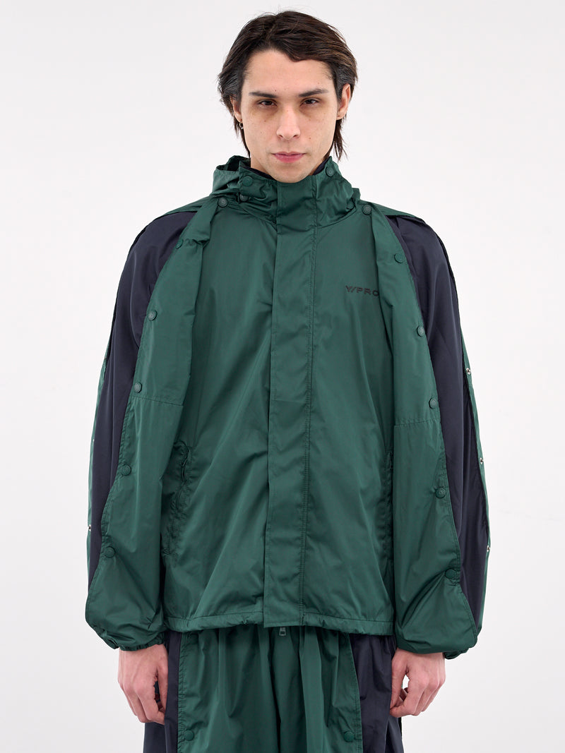 Snap Insert Windbreaker (203JA005-F520-GREEN-NAVY)