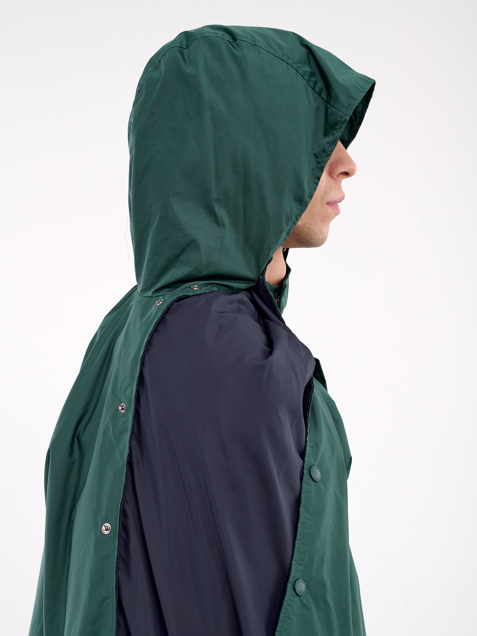 Snap Insert Windbreaker (203JA005-F520-GREEN-NAVY)