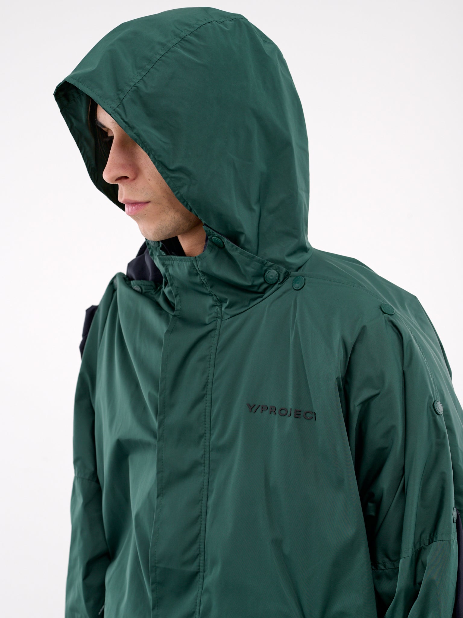 Snap Insert Windbreaker (203JA005-F520-GREEN-NAVY)