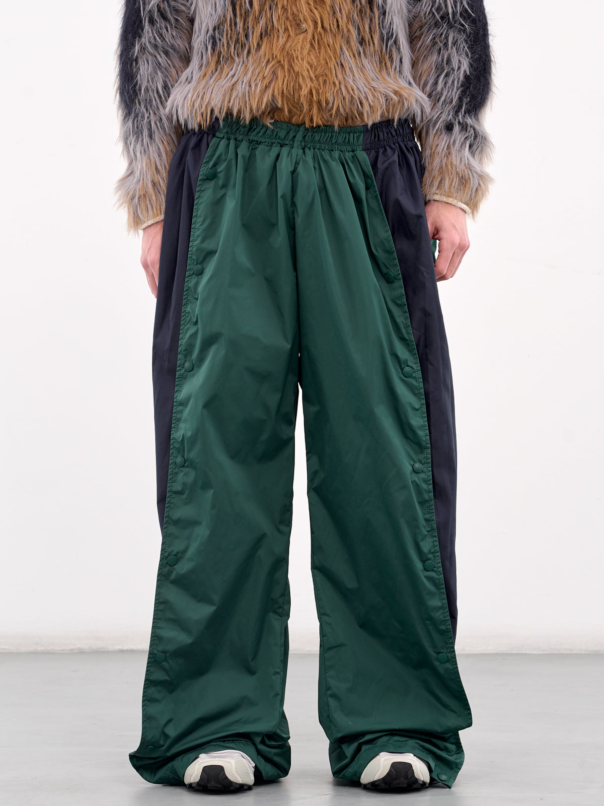 Snap Insert Track Pants (203PA004-F520-GREEN-NAVY)