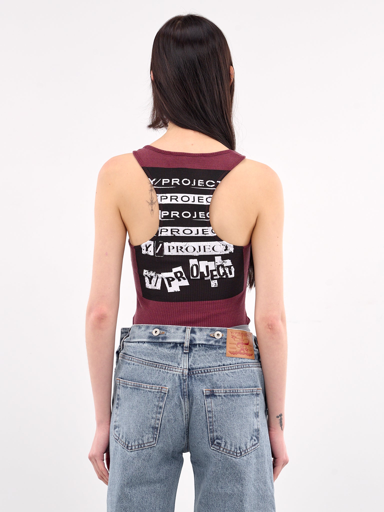 Invisible Strap Rock Band Tank (204TO005-J100-BURGUNDY)