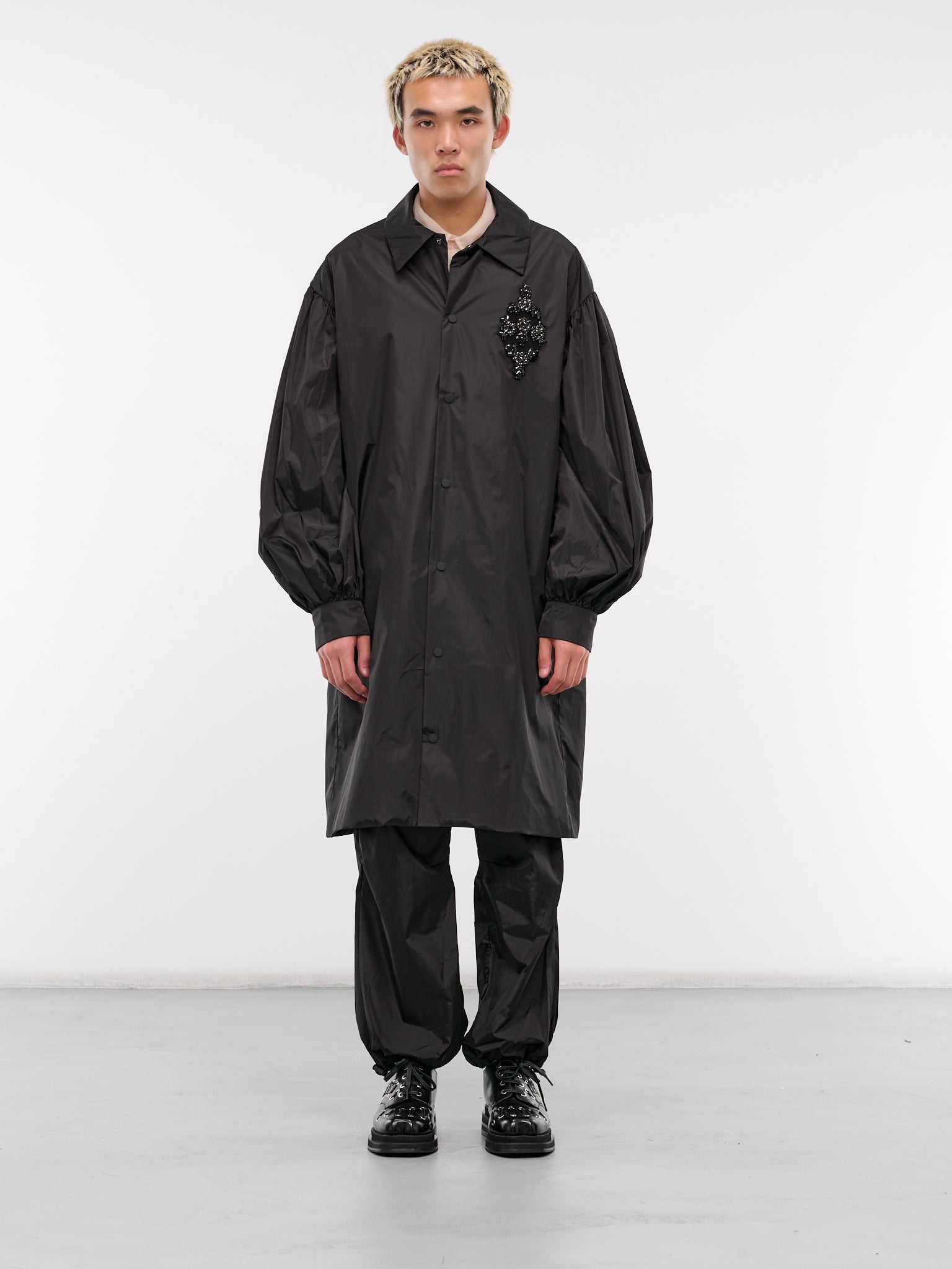 Puff Sleeve Utility Coat (2055B-1067-BLACK-JET)