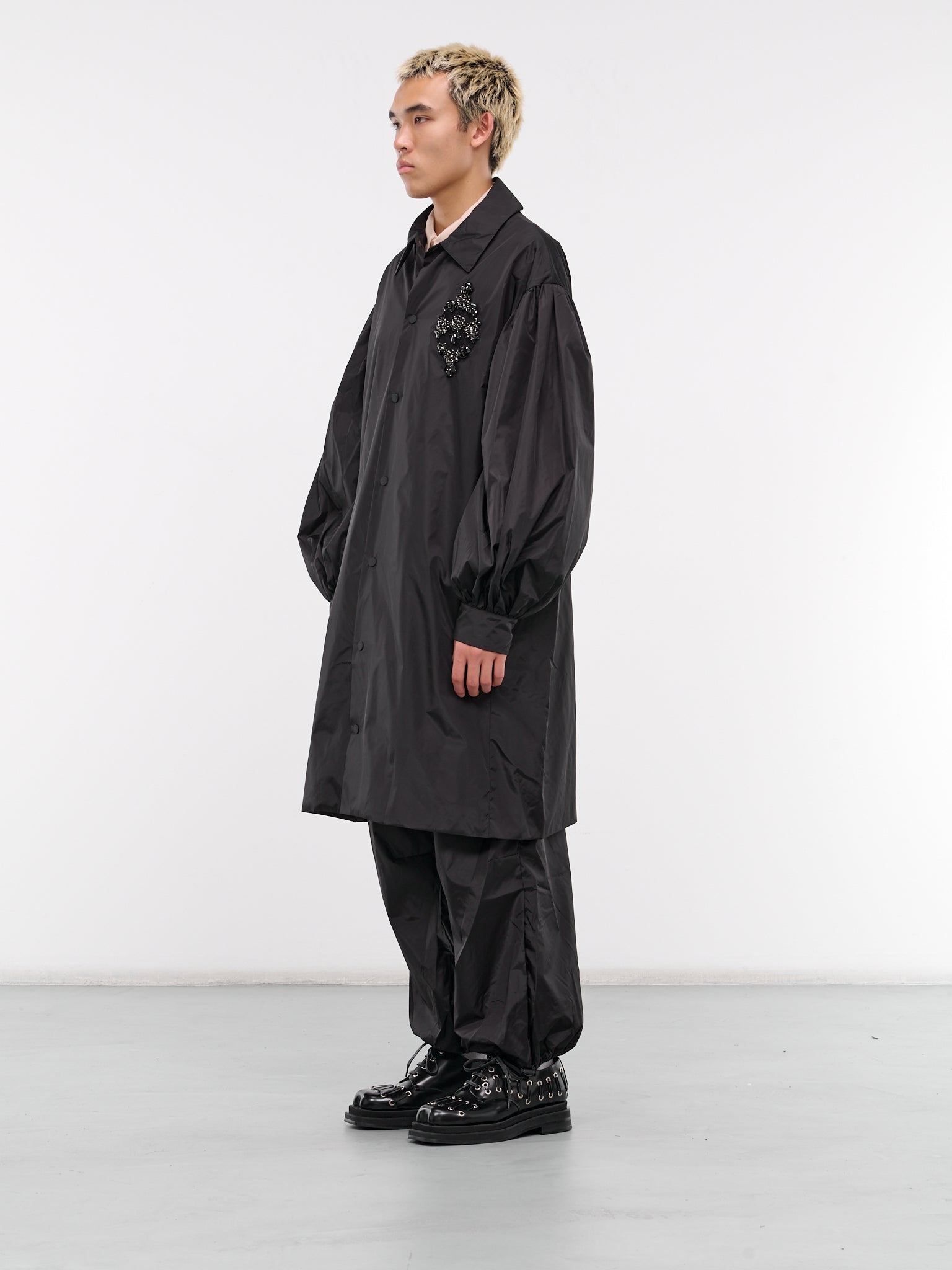 Puff Sleeve Utility Coat (2055B-1067-BLACK-JET)