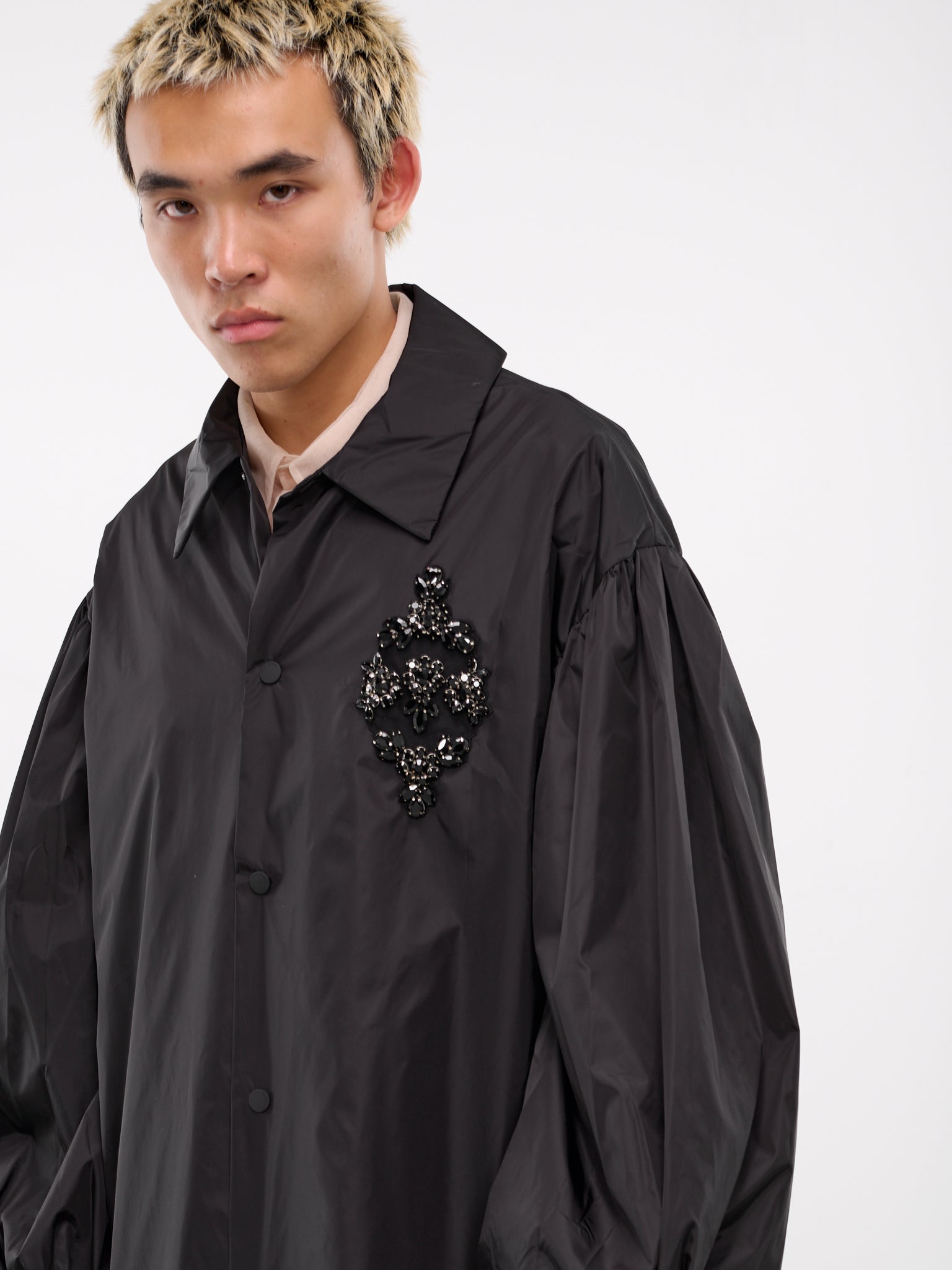 Puff Sleeve Utility Coat (2055B-1067-BLACK-JET)