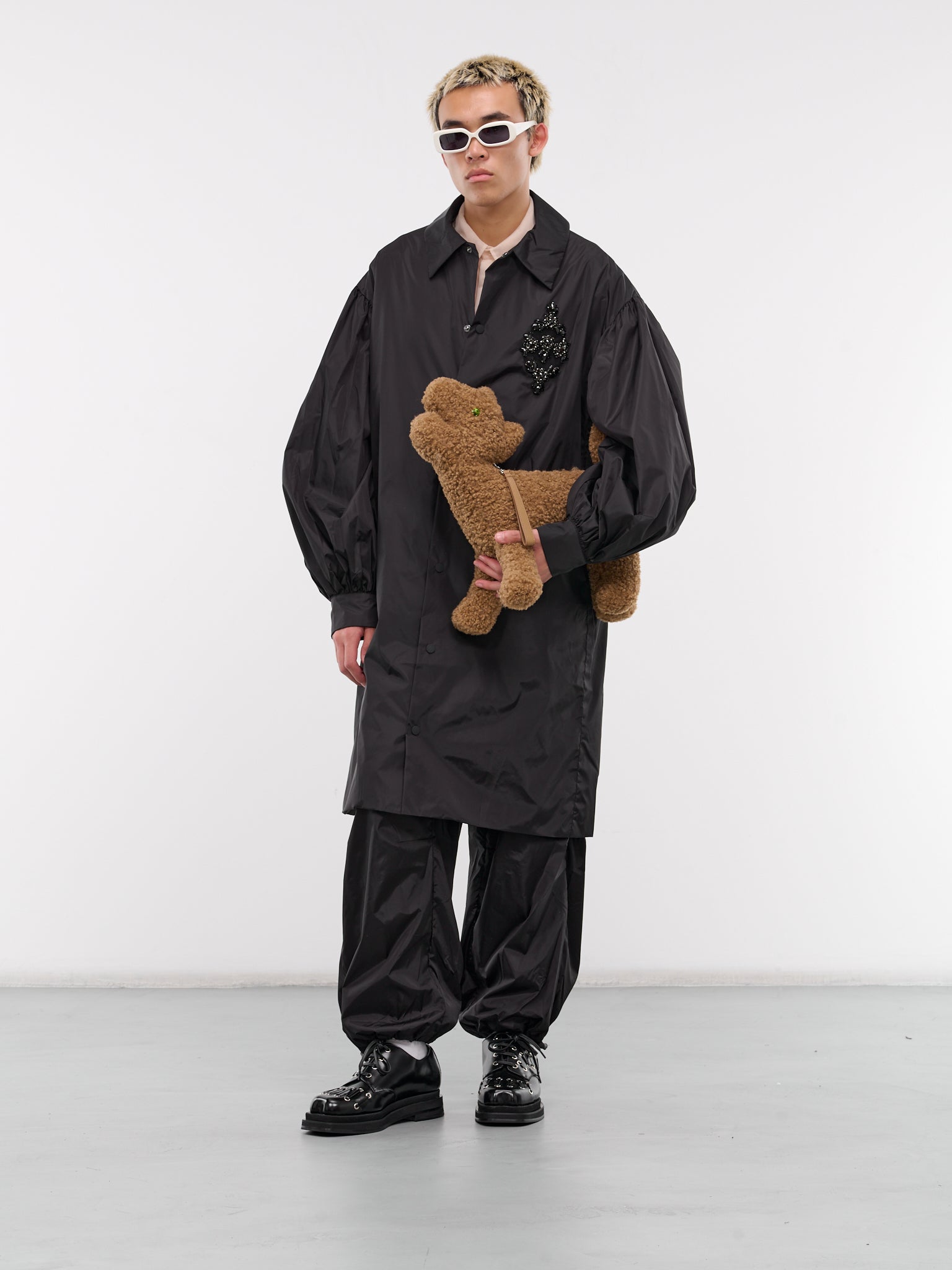 Puff Sleeve Utility Coat (2055B-1067-BLACK-JET)