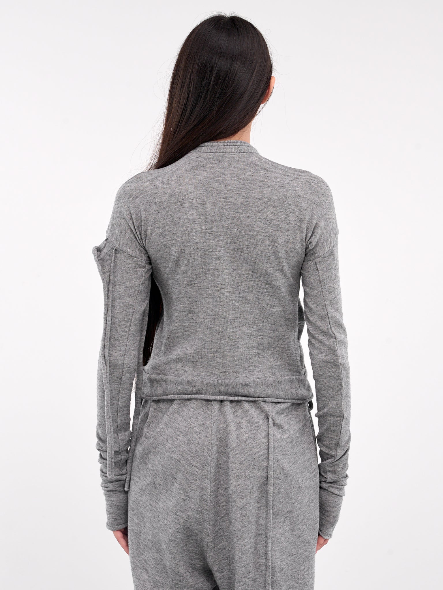 Asymmetric Strap Cardigan (2204020311-GREY)