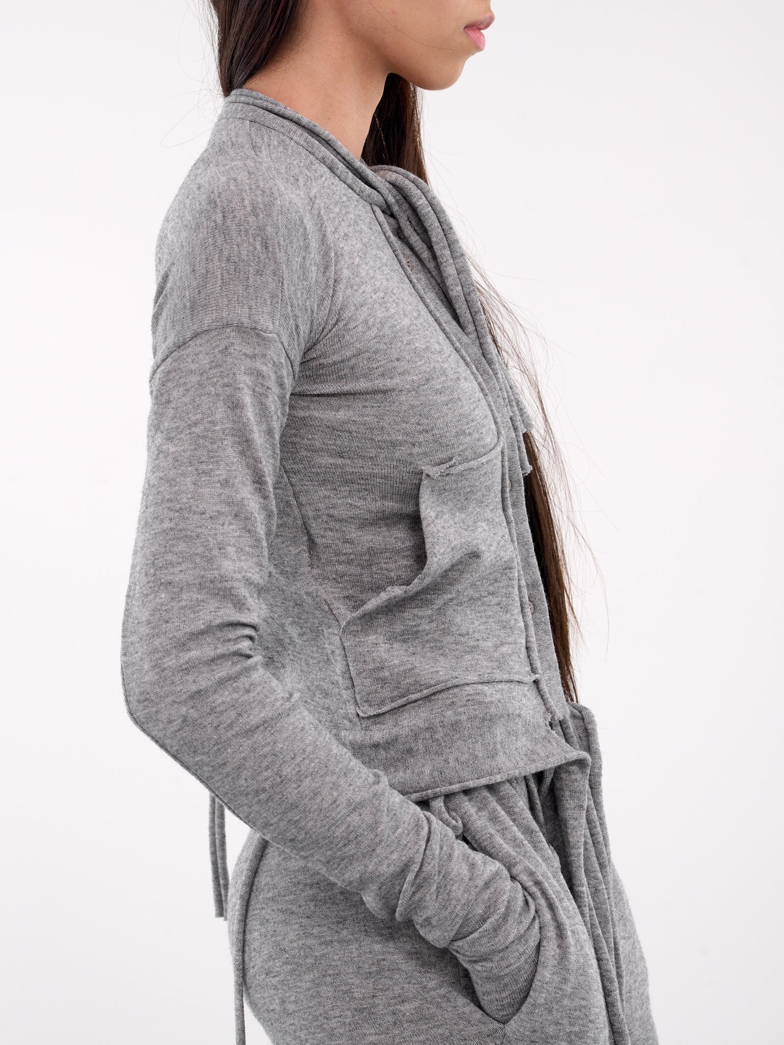 Asymmetric Strap Cardigan (2204020311-GREY)