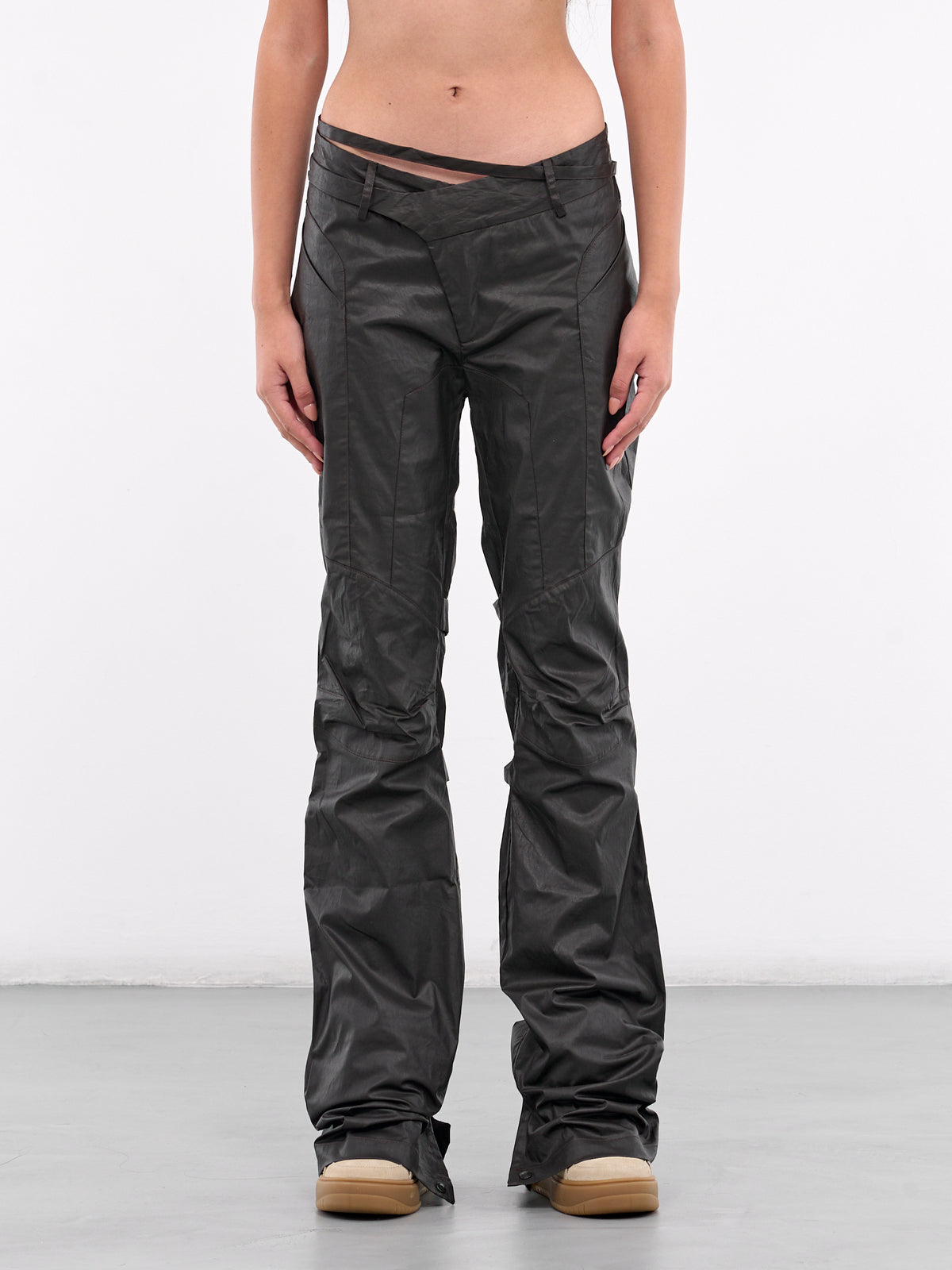 Deconstructed Flared Pants (2209080105-BROWN)