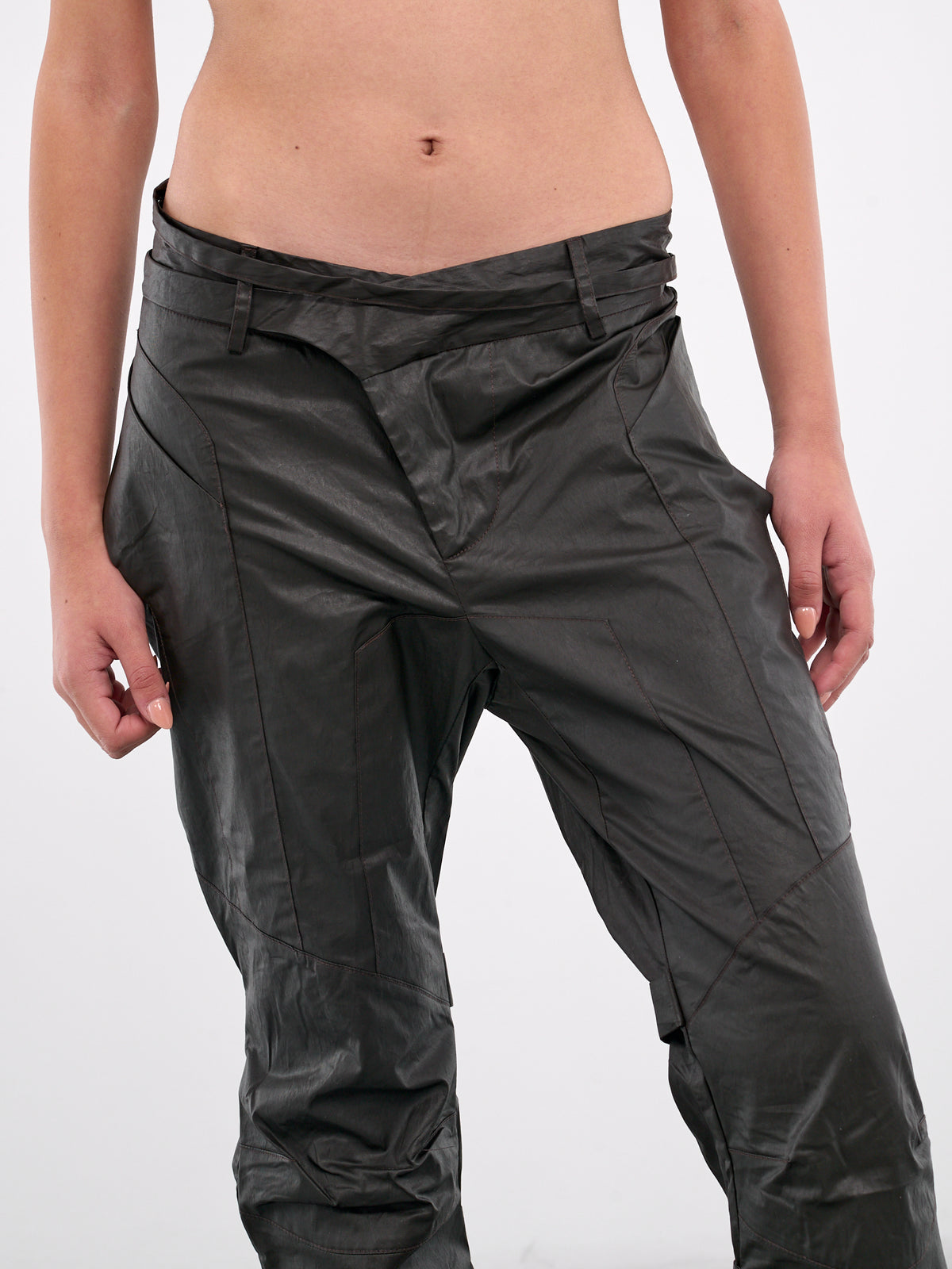 Deconstructed Flared Pants (2209080105-BROWN)