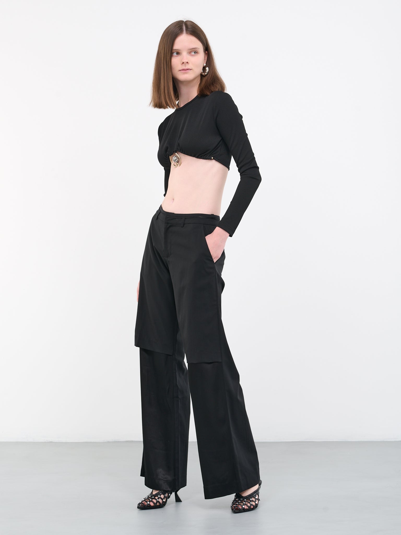 Zara New Waist Pants In Gray - Gem