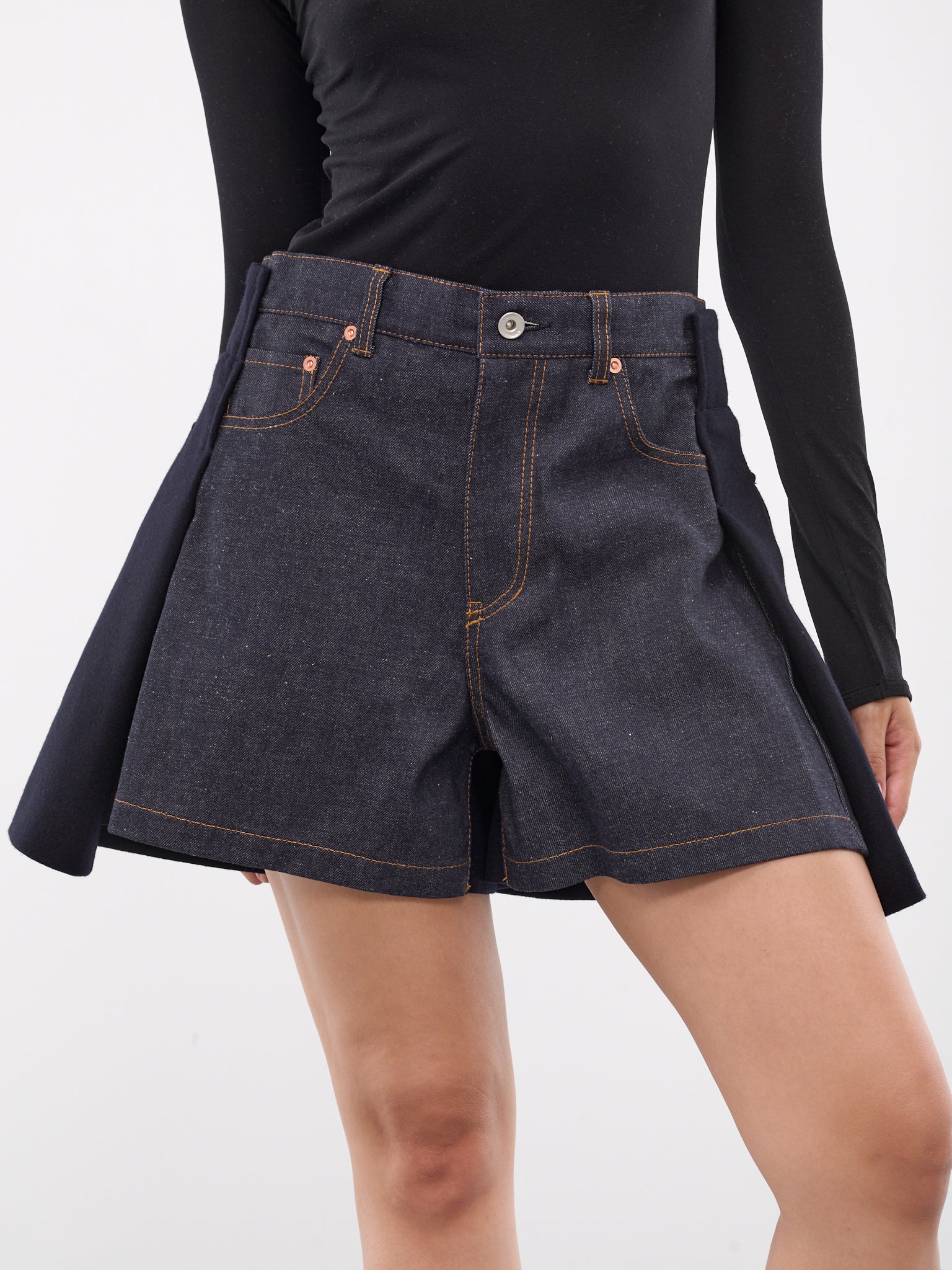 Hybrid Denim Wool Shorts (24-07353-201-NAVY)