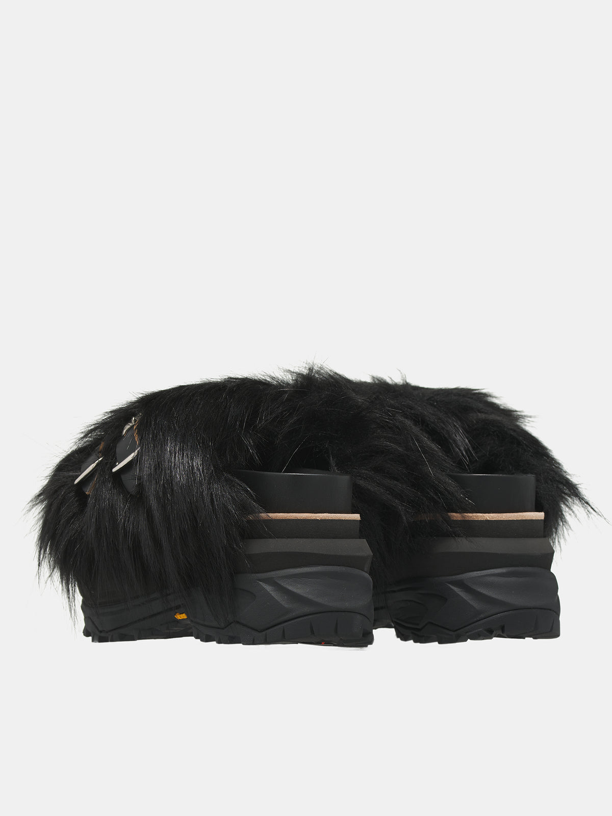 Faux Fur Sandals (24-07477-001-BLACK)