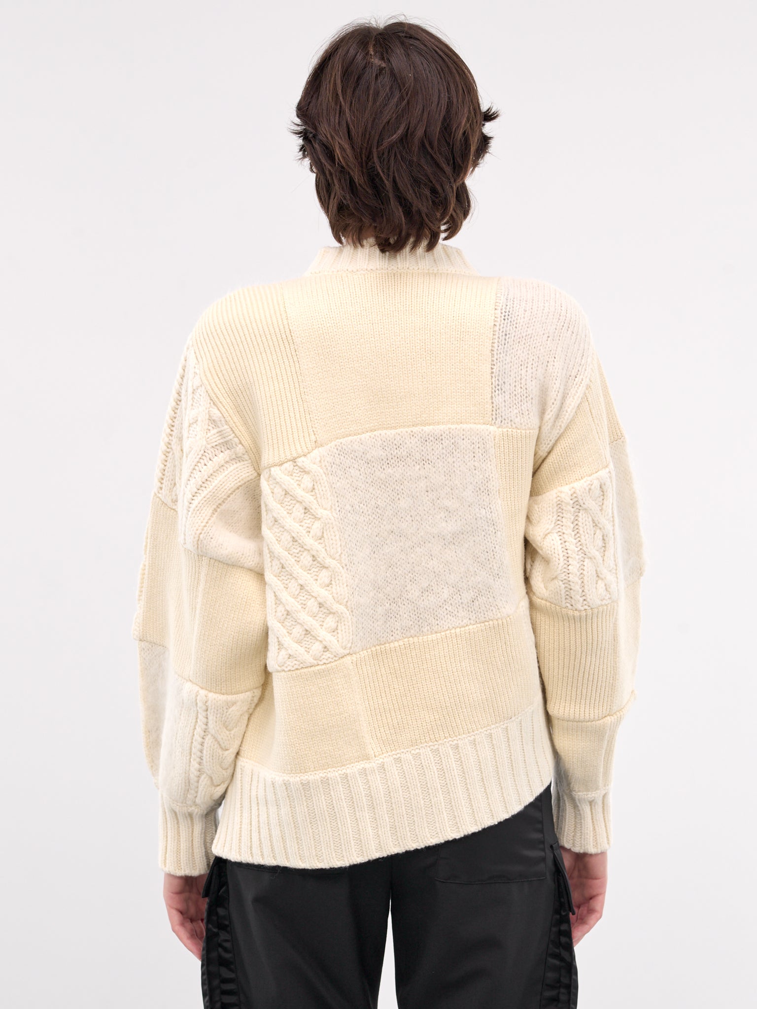 Patchwork Knit Blouson (24-07581-151-OFF-WHITE)