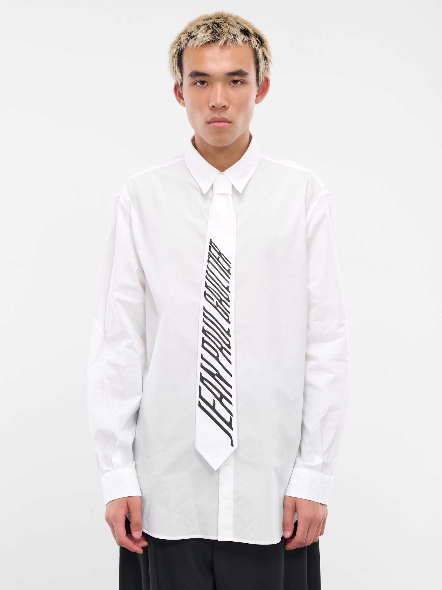 Shirt & Tie (24-30-F-CH057I-C051-WHITE-BLAC)