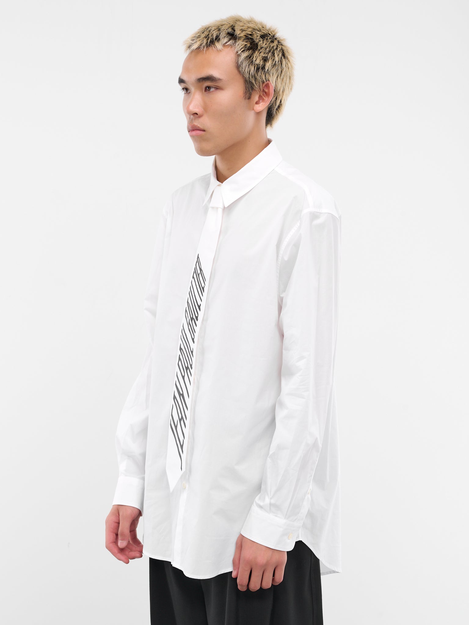 Shirt & Tie (24-30-F-CH057I-C051-WHITE-BLAC)