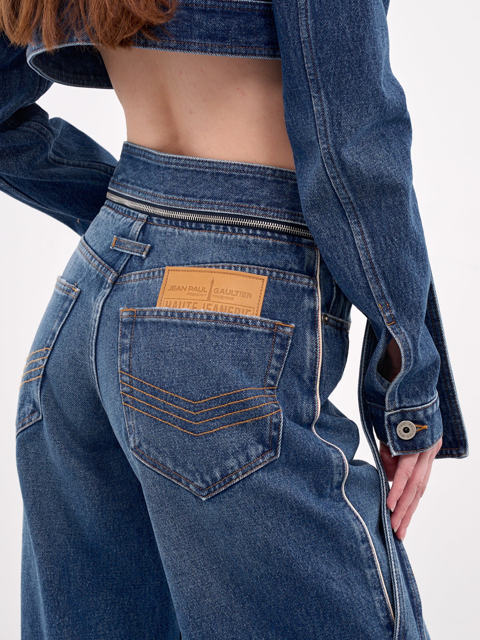 The Belted Denim Jeans (25-33-F-JE164-D013-VINT-BLUE)