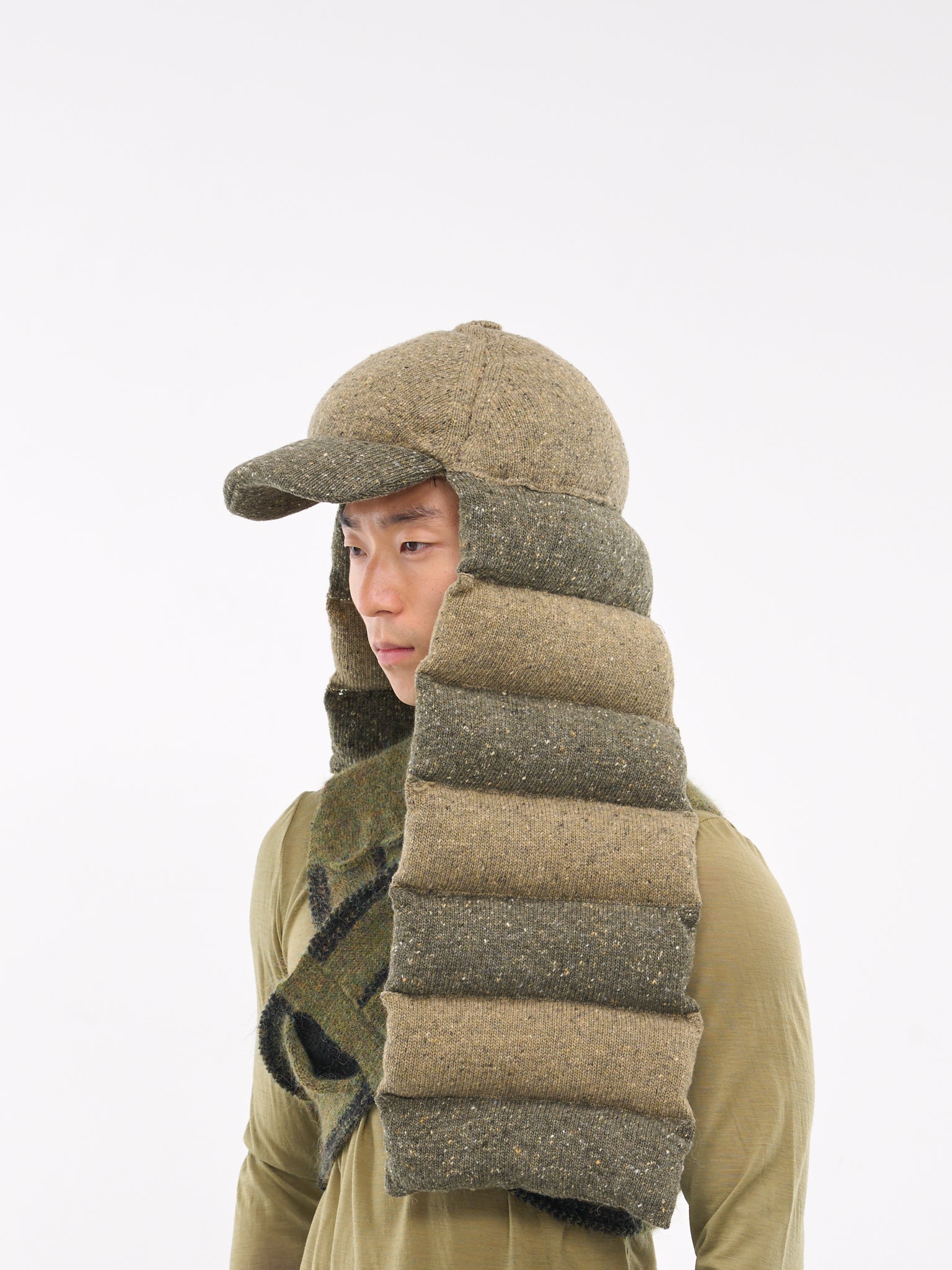 Puffer Scarf Cap (240040-GREEN-KHAKI)