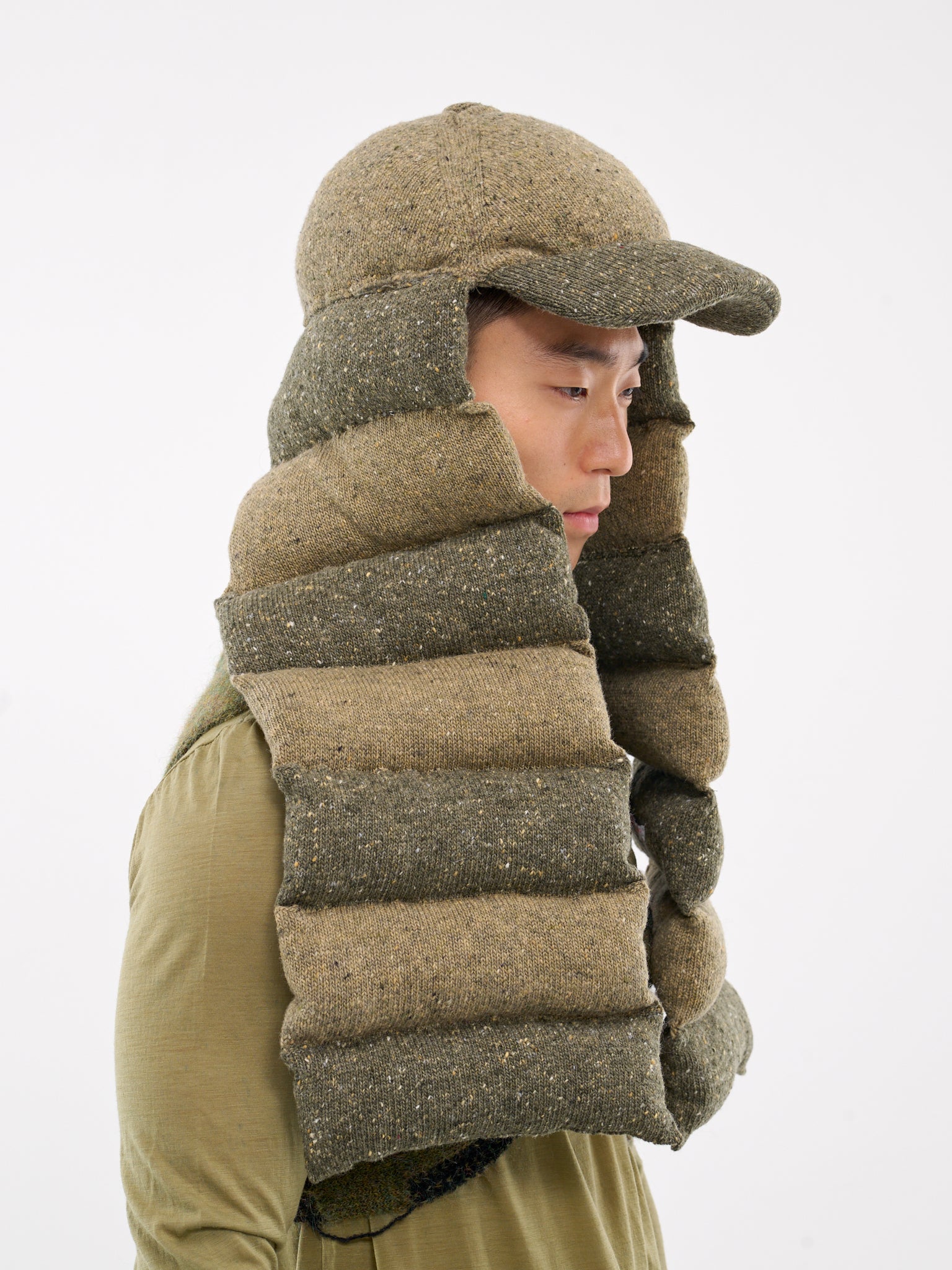 Puffer Scarf Cap (240040-GREEN-KHAKI)