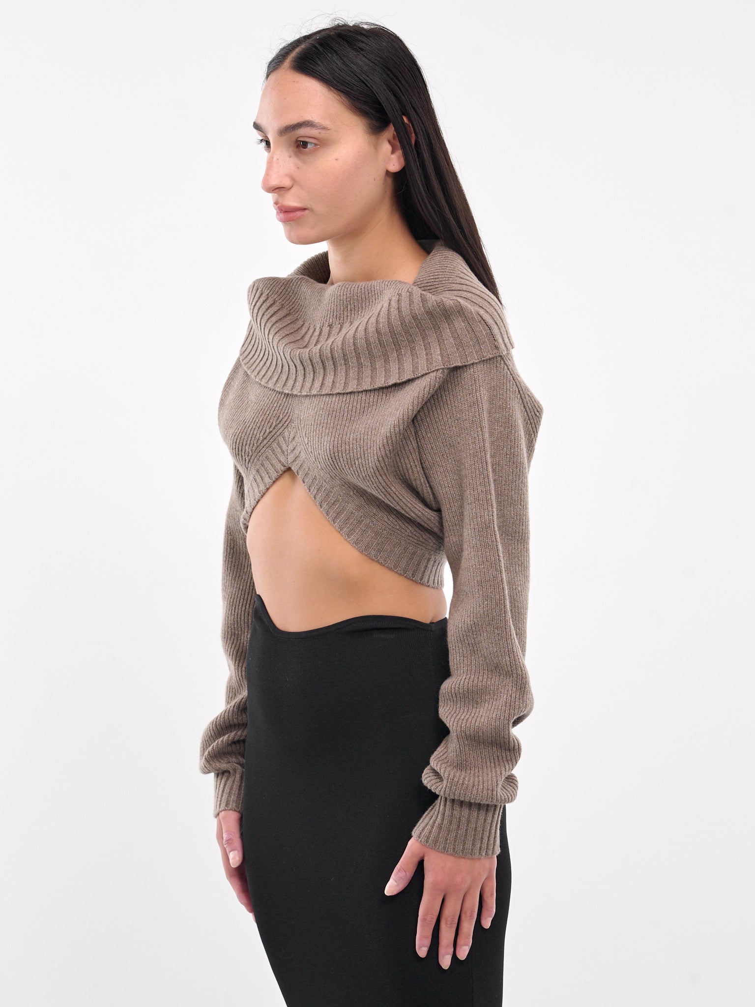 Cashmere Knit Shrug (24031033-TAUPE)