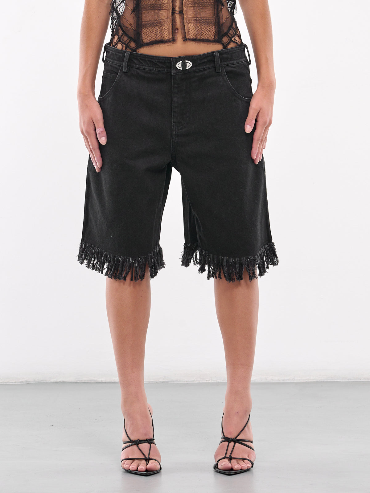 Deconstructed Denim Jorts (24035070-BLACK)