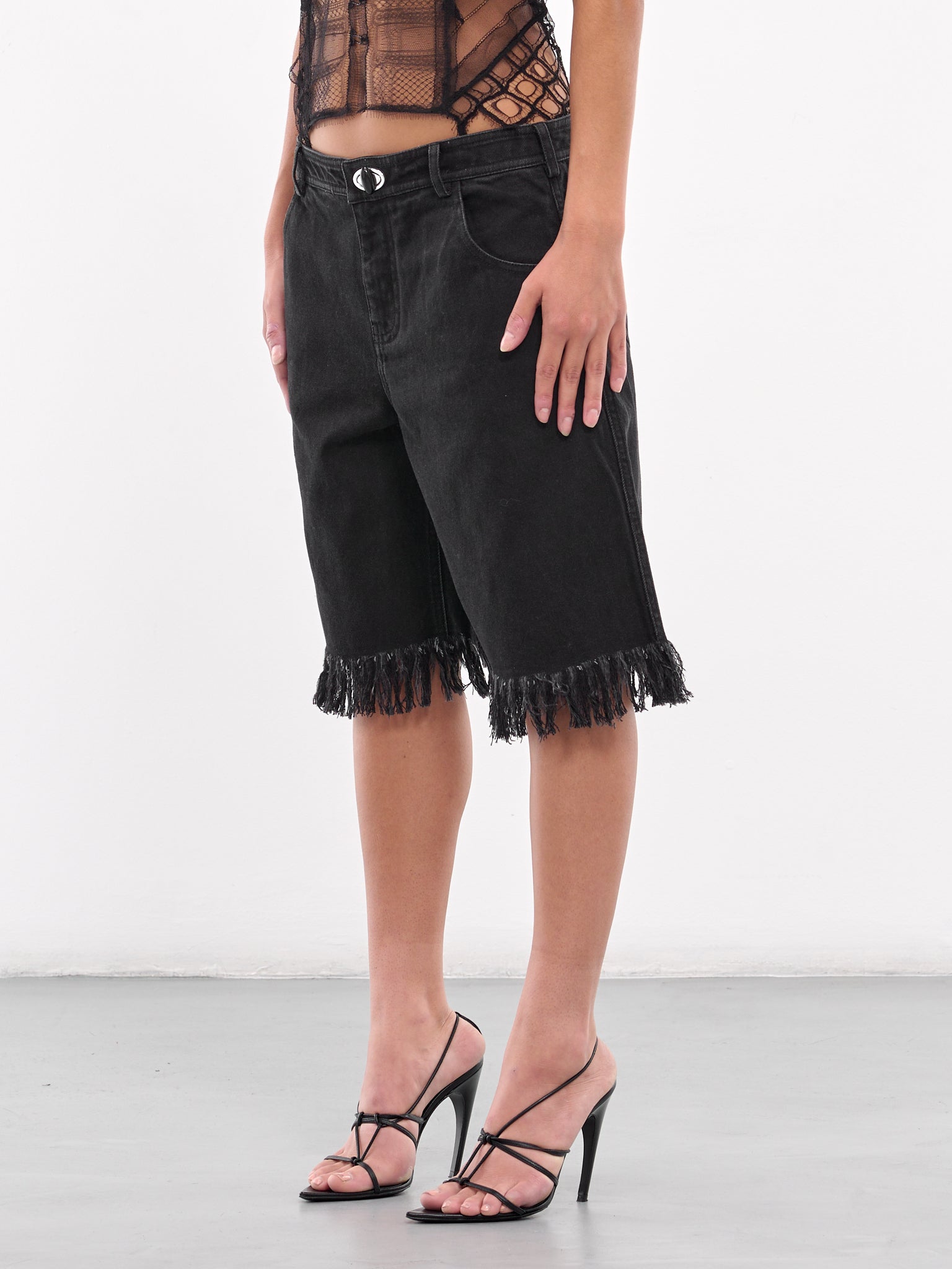 Deconstructed Denim Jorts (24035070-BLACK)