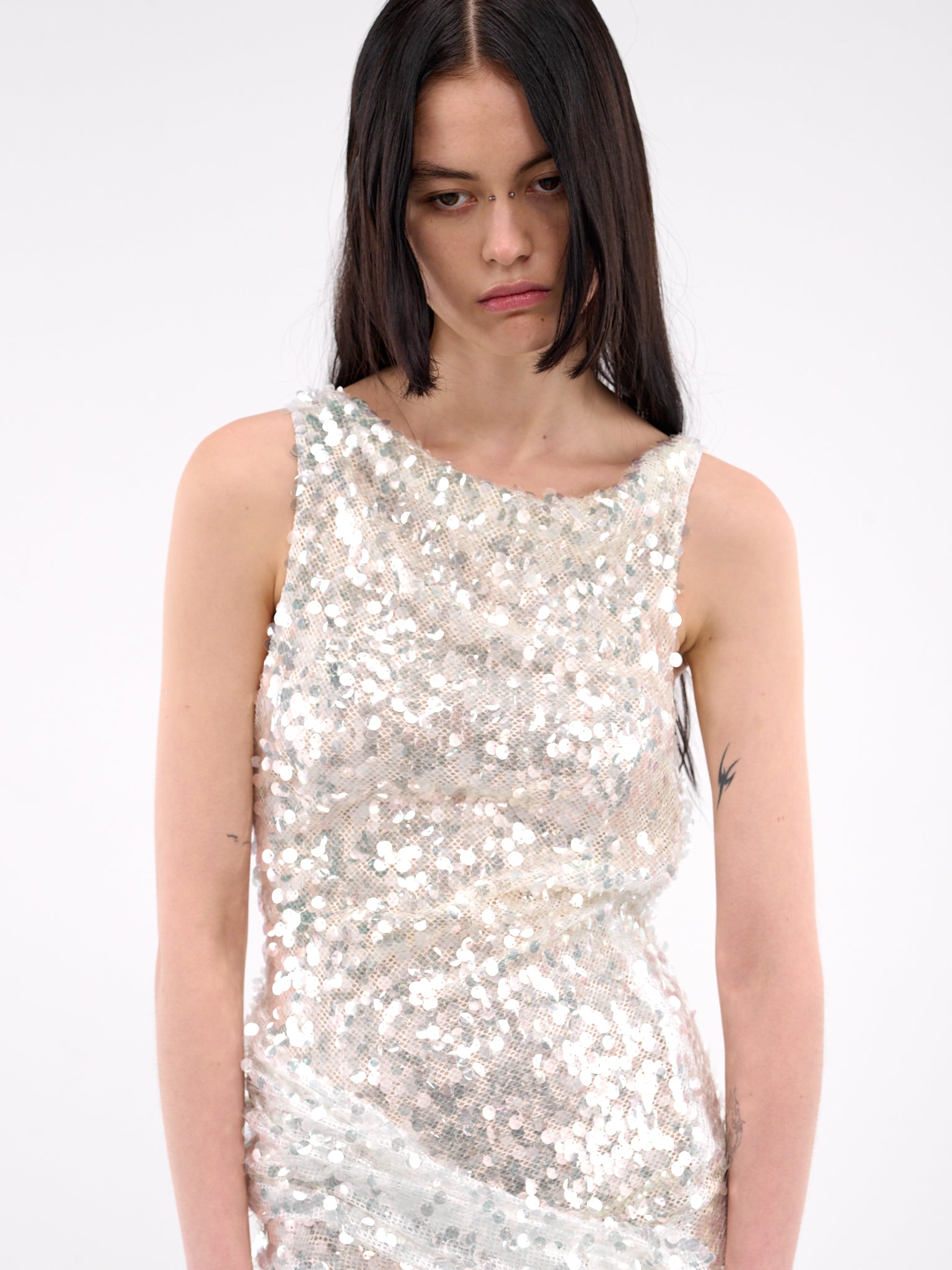 Opaline Sequin Mini Dress (24043306-GLISTEN-CLEAR)