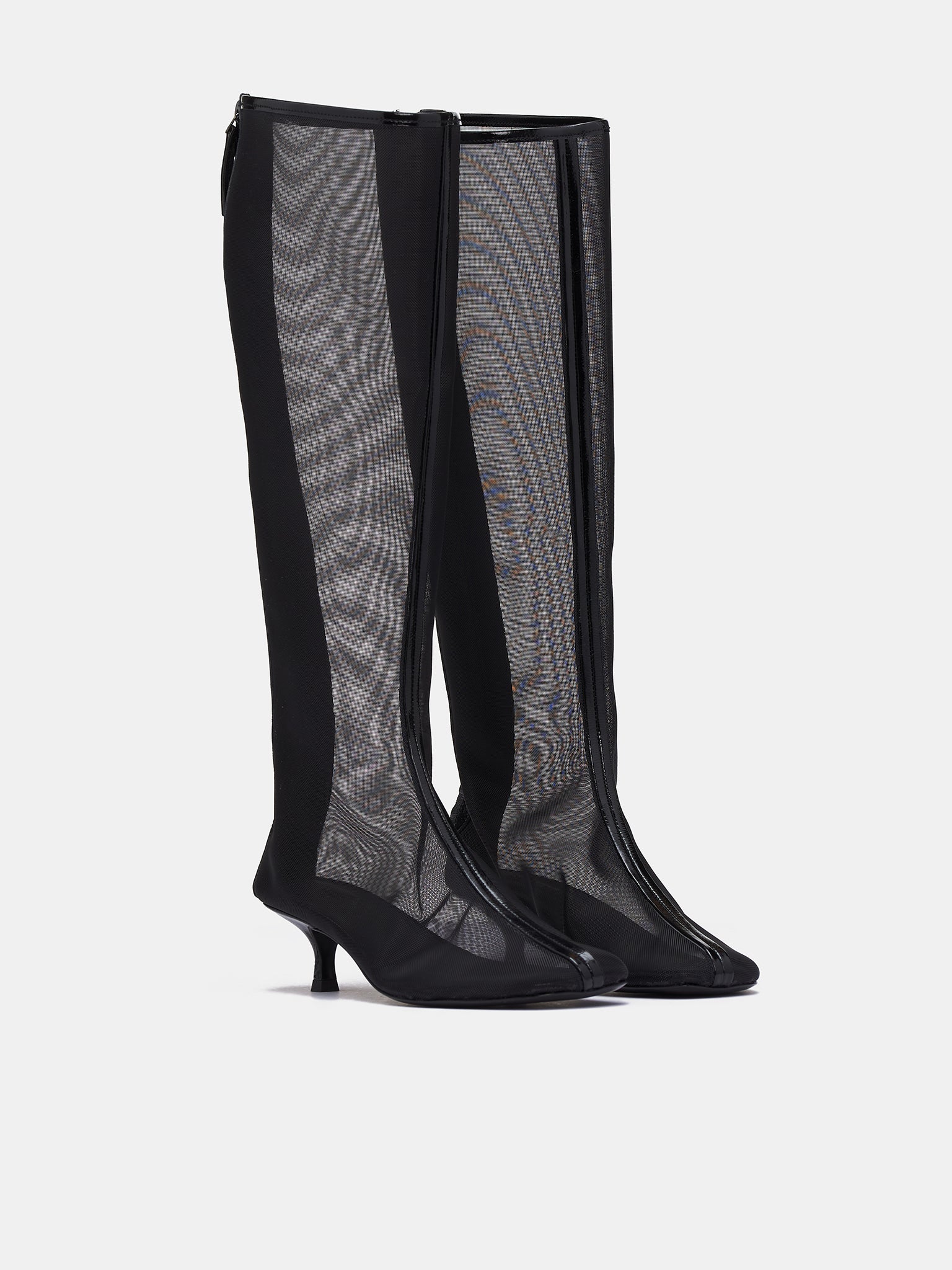 Mesh Calf-High Boots (24049182-BLACK)