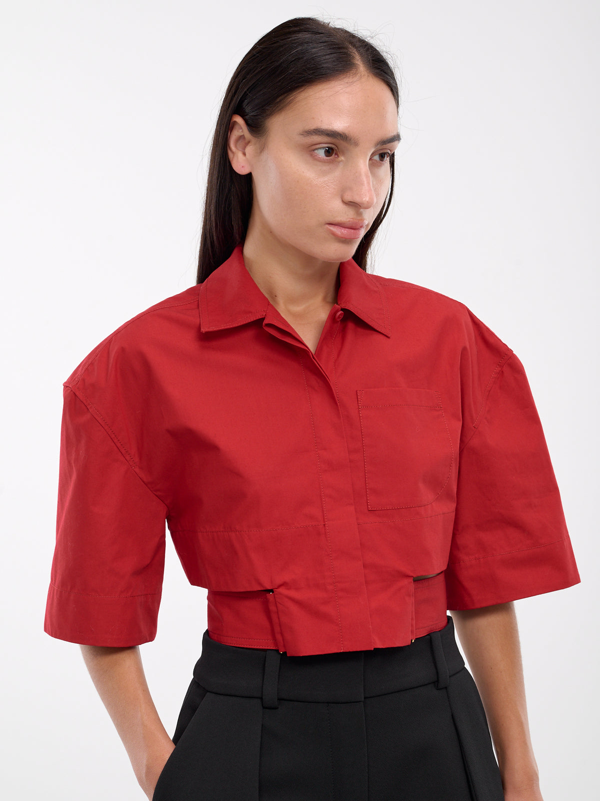 La Chemise Courte Bari (241SH054-1618-DARK-RED)