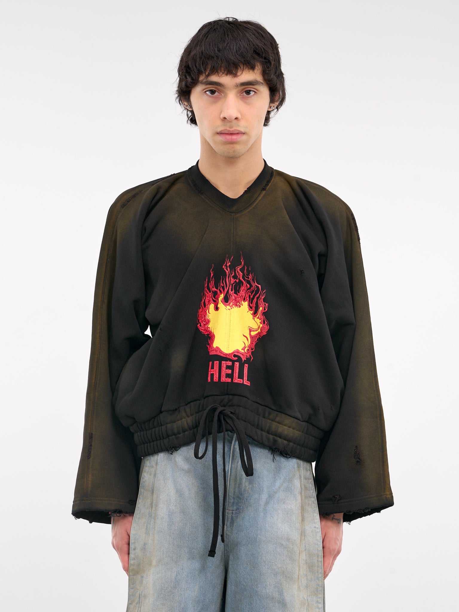 Hell Trouser Sweatshirt (242-6000-J024-BLACK-ORANGE-SUN)