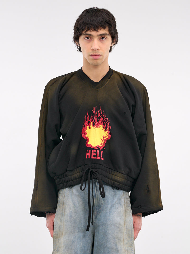 Hell Trouser Sweatshirt (242-6000-J024-BLACK-ORANGE-SUN)