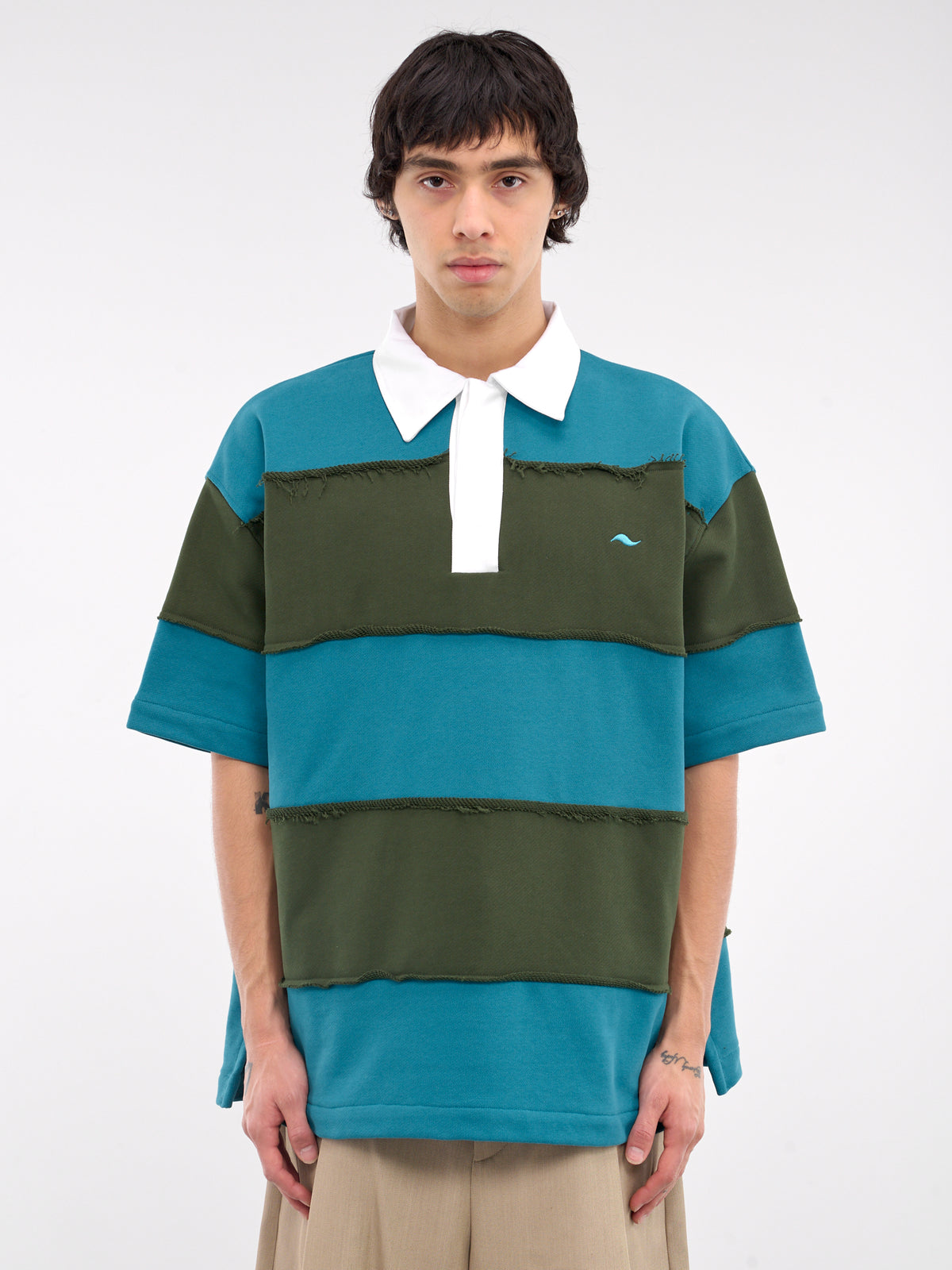 Striped Polo (242-6011-J027-BLUE-GREEN)