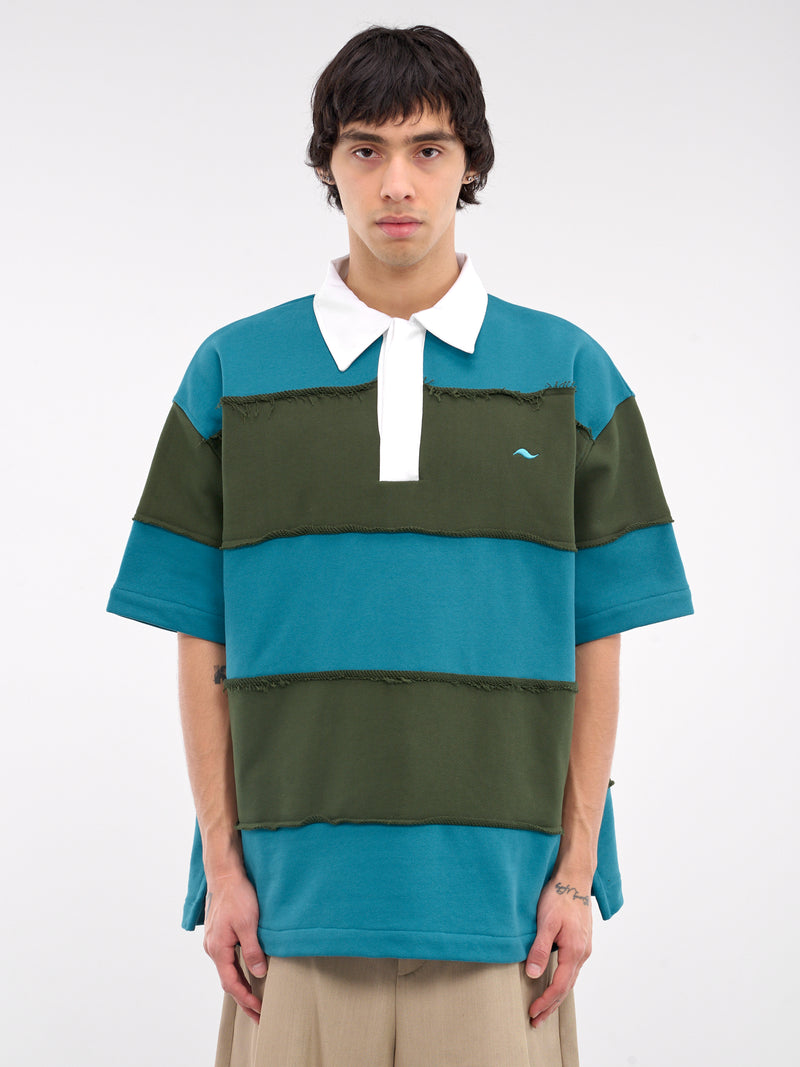 Striped Polo (242-6011-J027-BLUE-GREEN)