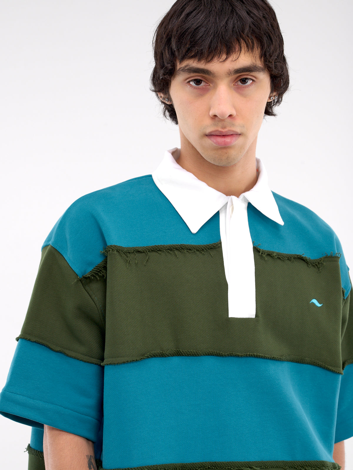 Striped Polo (242-6011-J027-BLUE-GREEN)