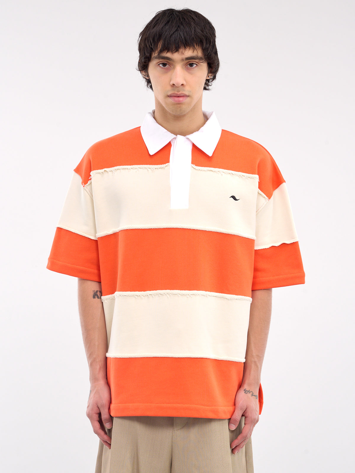 Striped Polo (242-6011-J027-ORANGE-CREAM)