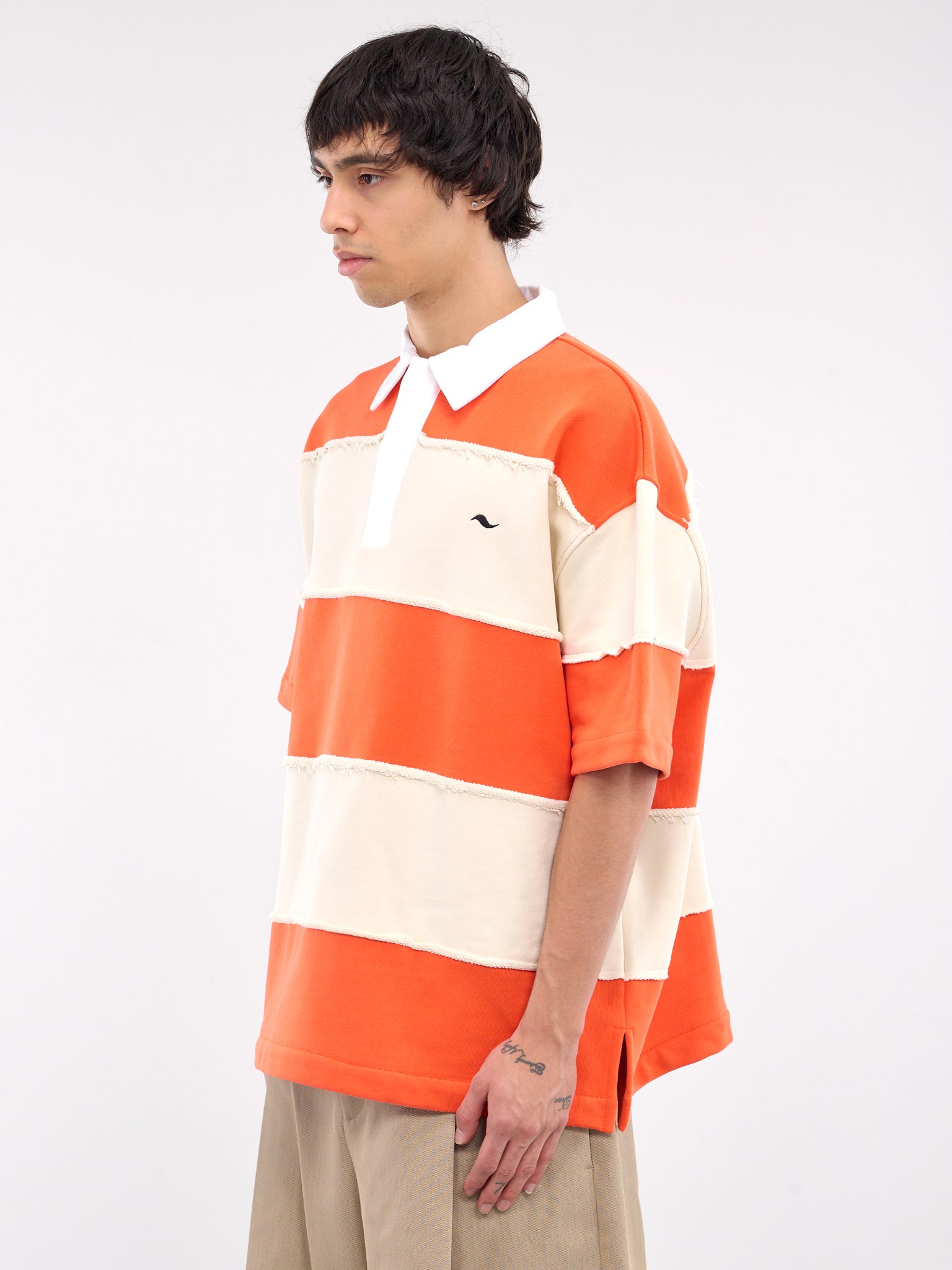 Striped Polo (242-6011-J027-ORANGE-CREAM)