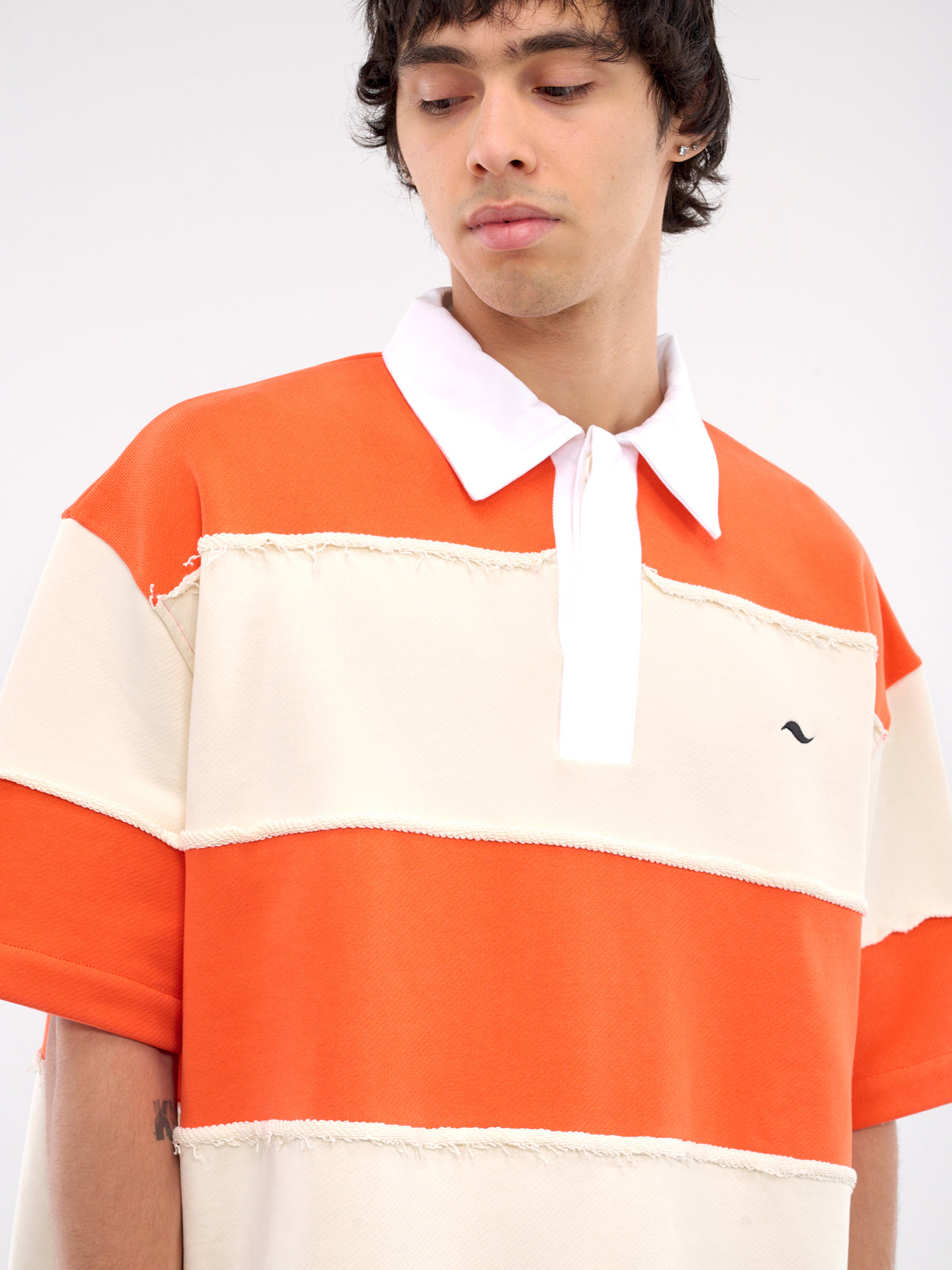 Striped Polo (242-6011-J027-ORANGE-CREAM)