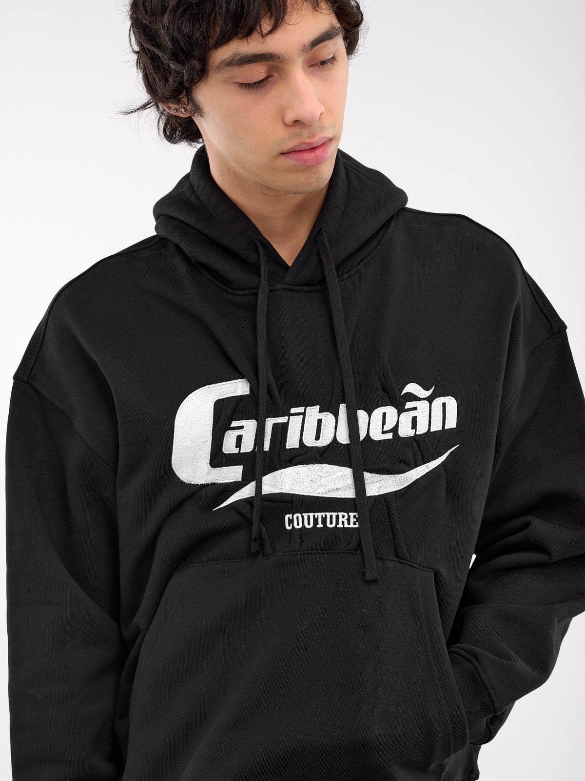 Caribbean Wrinkled Hoodie (242-6025-J024-BLACK)