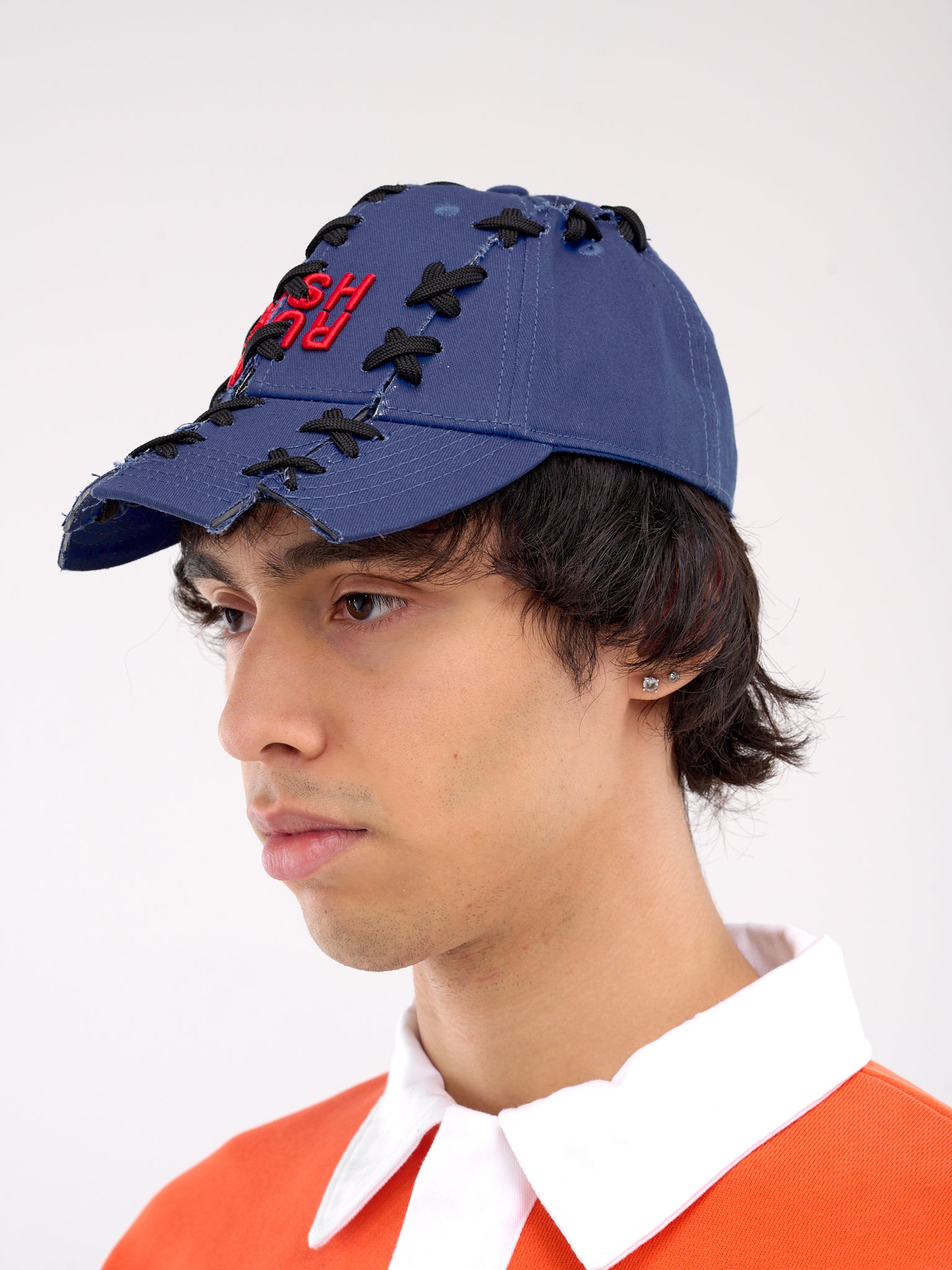 Stitched Rush Cap (242-9005-A001-BLUE-BLACK-STITC)