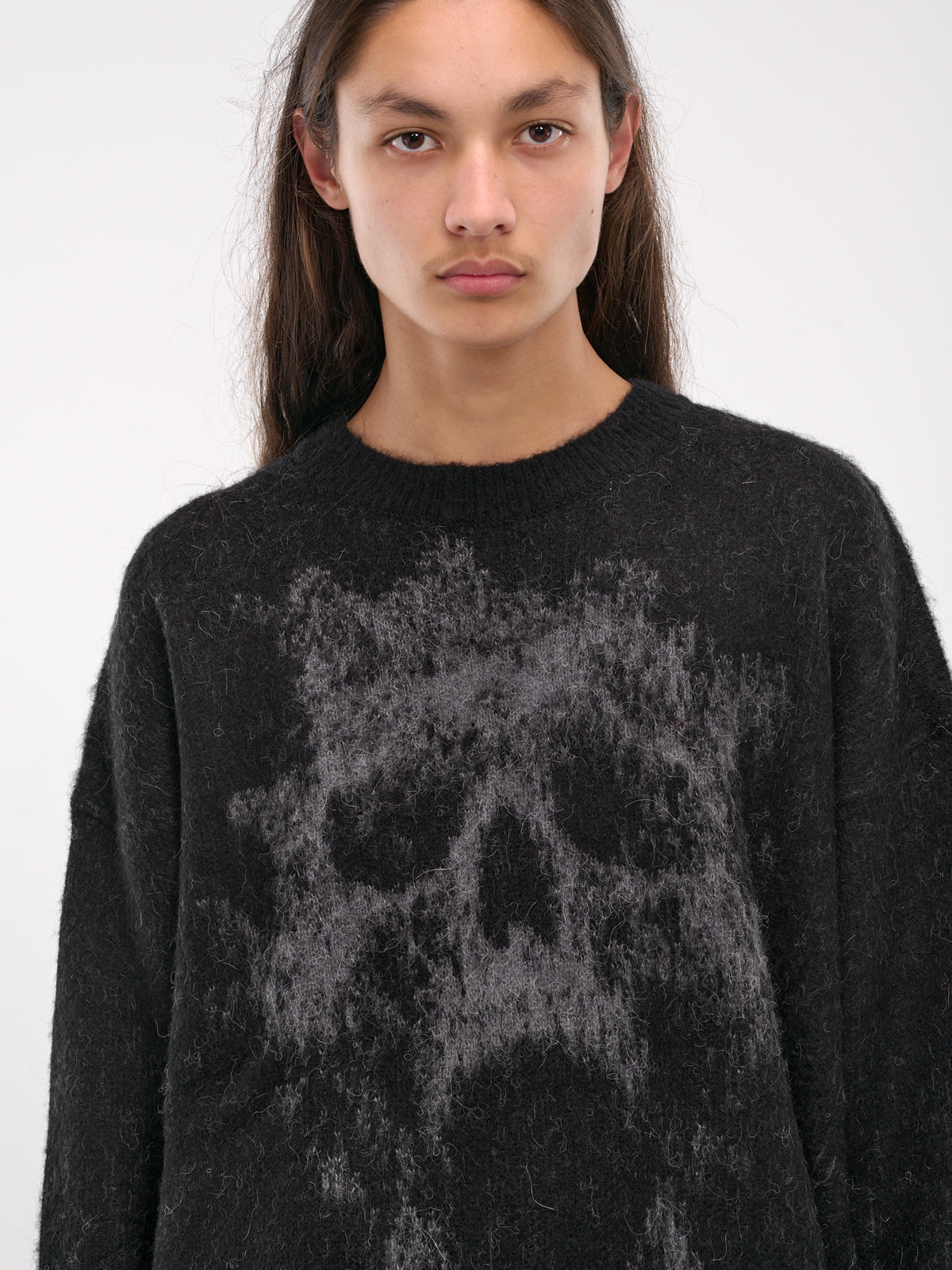 Destroyed Skull Mohair Knit (245256-BLACK)