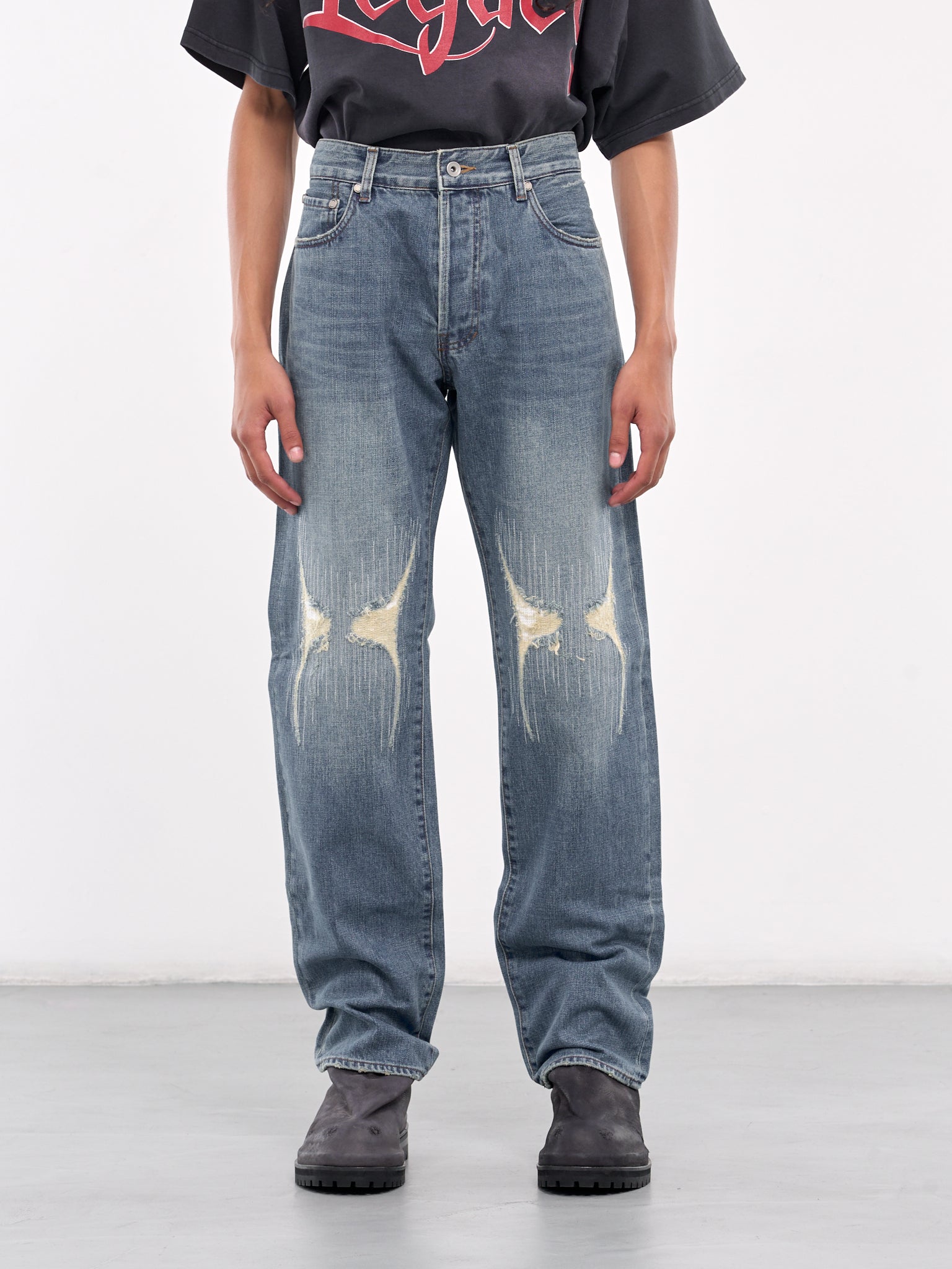 Washed Denim Pants (245312-BLUE)