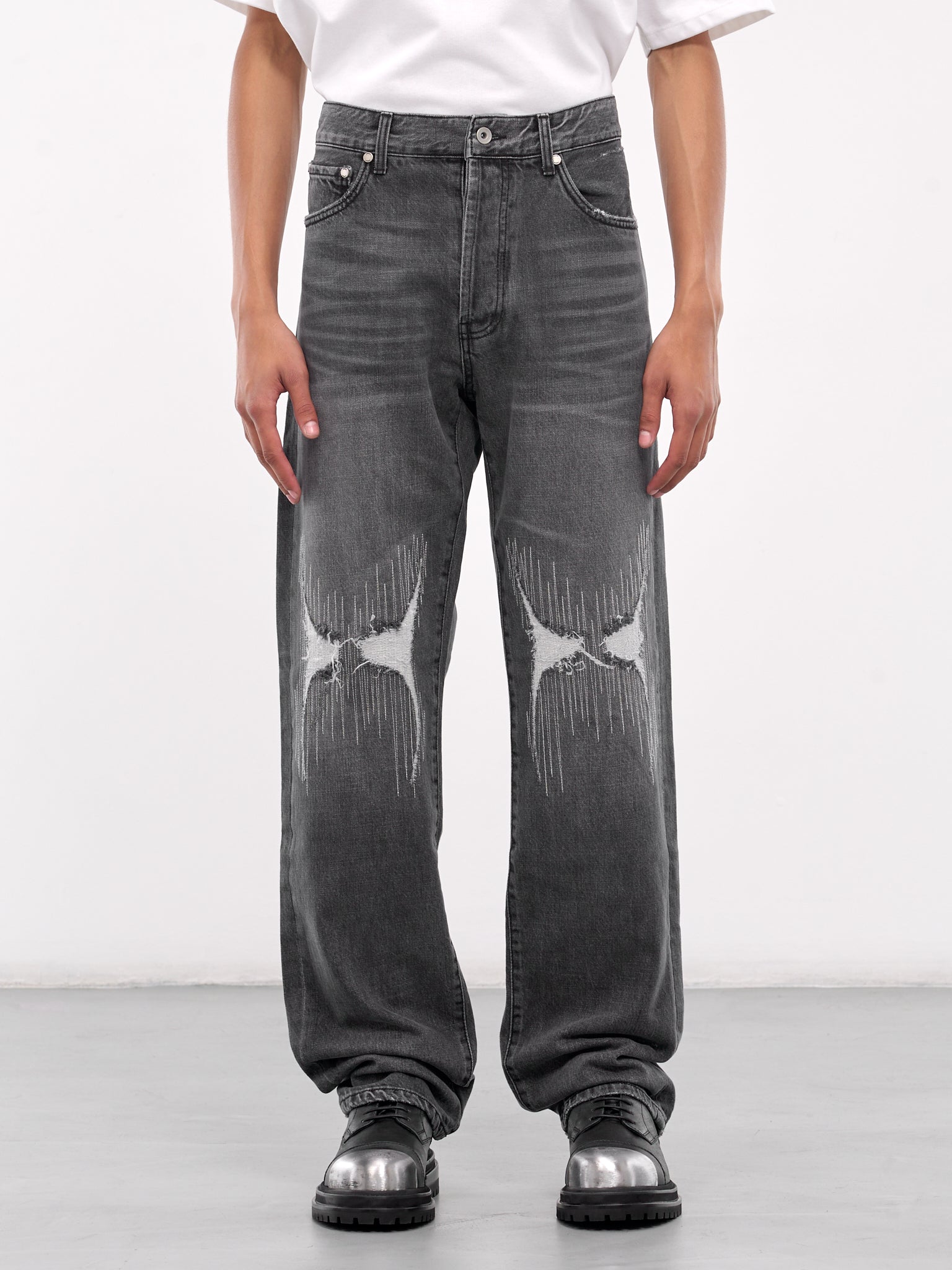 Washed Denim Pants (245313-BLACK)