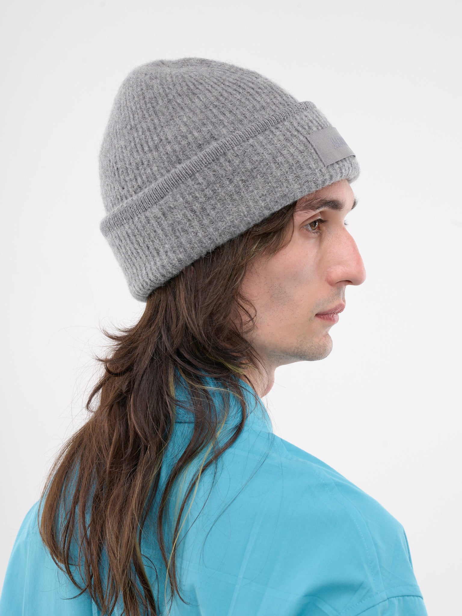 Logo Rib-Knit Beanie (246AC666-5217-DARK-GREY)