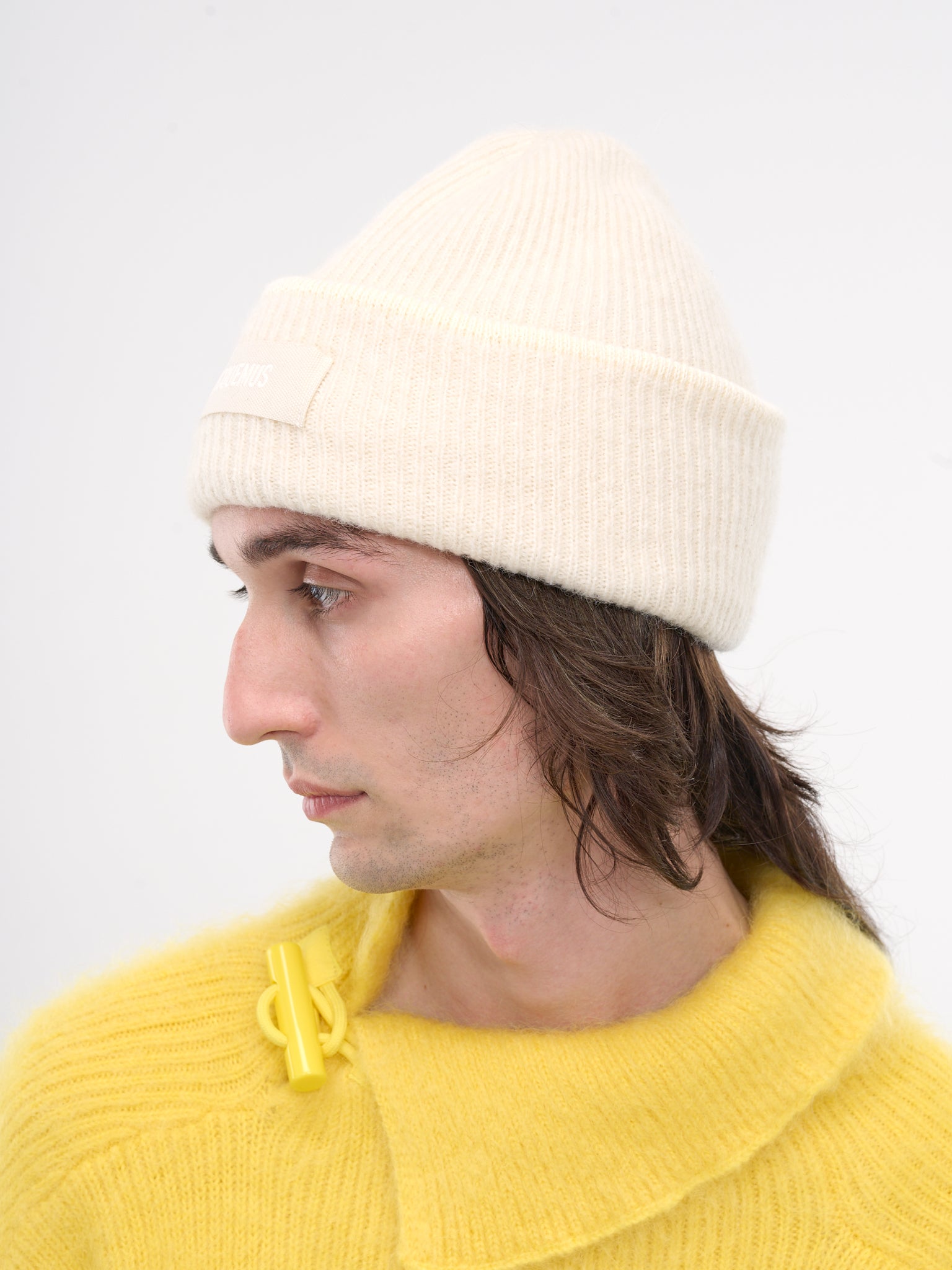 Logo Rib-Knit Beanie (246AC666-5217-OFF-WHITE)