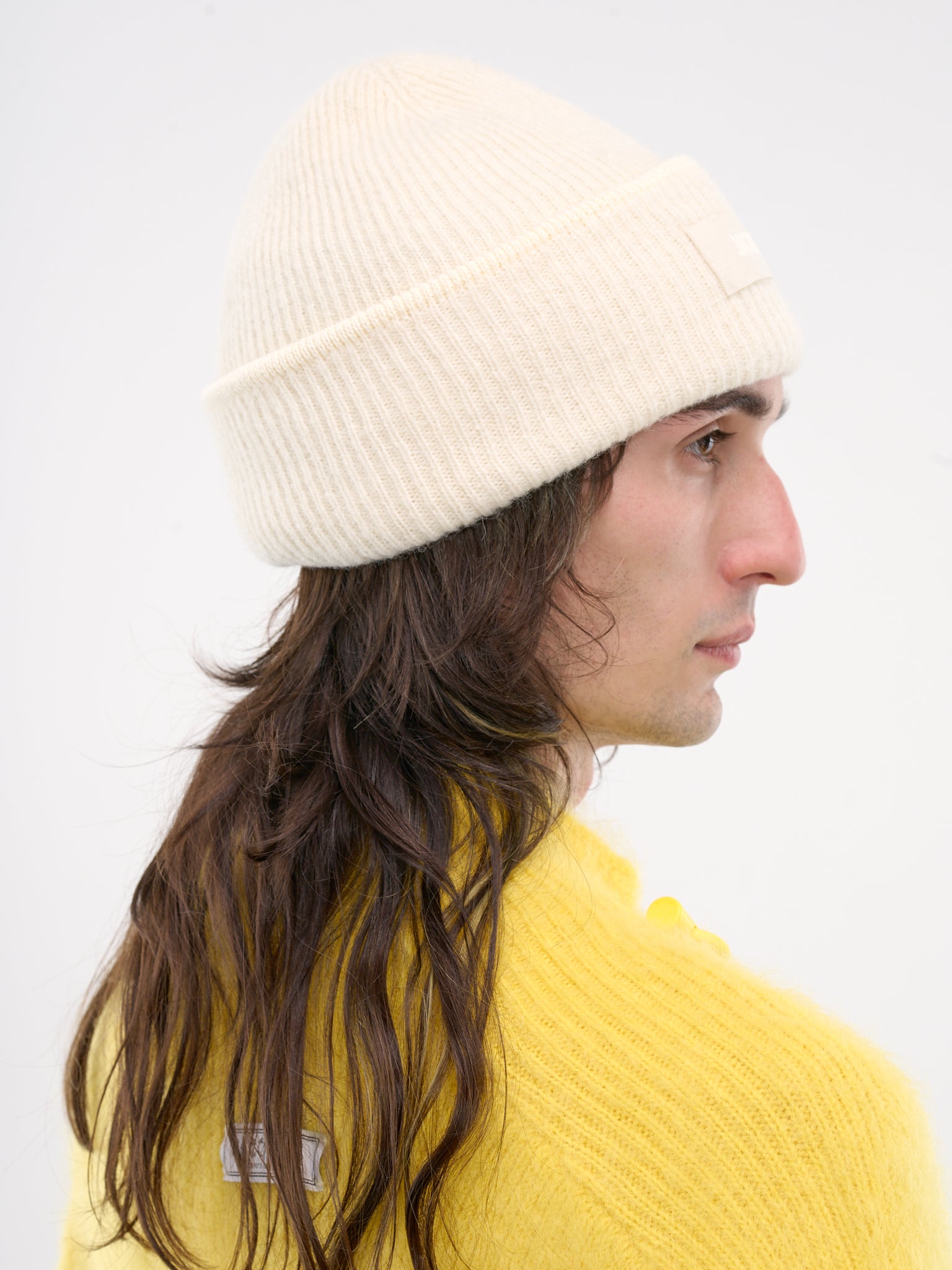 Logo Rib-Knit Beanie (246AC666-5217-OFF-WHITE)