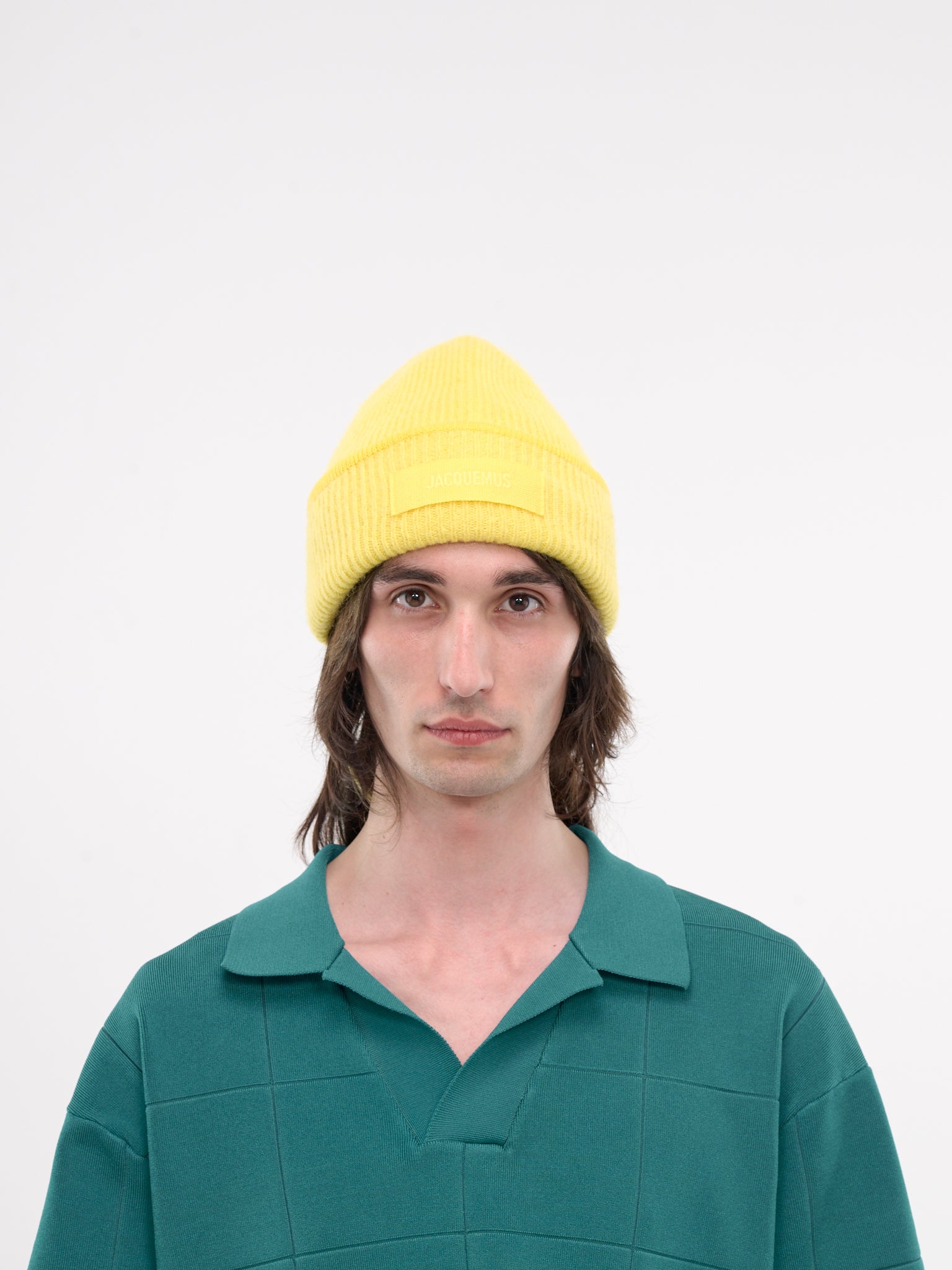 Logo Rib-Knit Beanie (246AC666-5217-YELLOW)