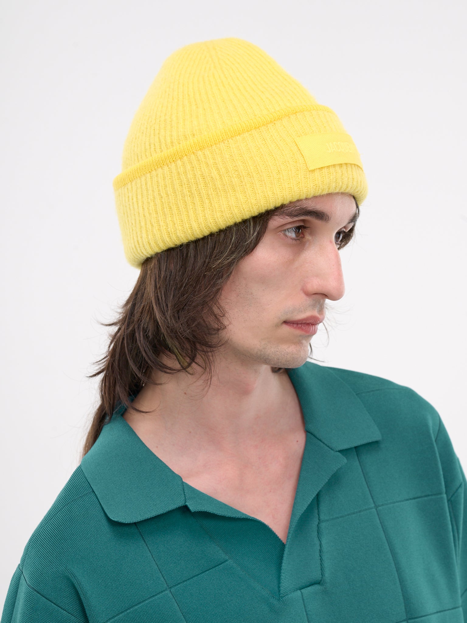 Logo Rib-Knit Beanie (246AC666-5217-YELLOW)