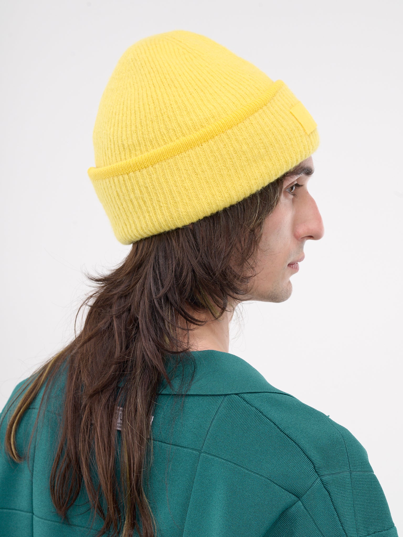 Logo Rib-Knit Beanie (246AC666-5217-YELLOW)