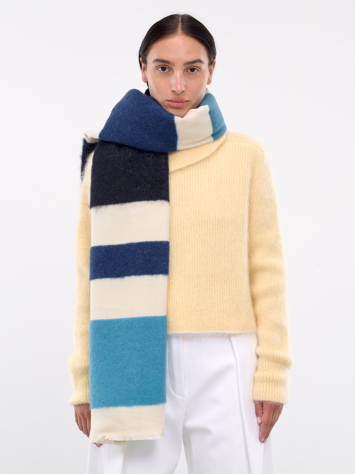 Stripe Oversized Scarf (246AC683-5206-MULTI-BLUE)