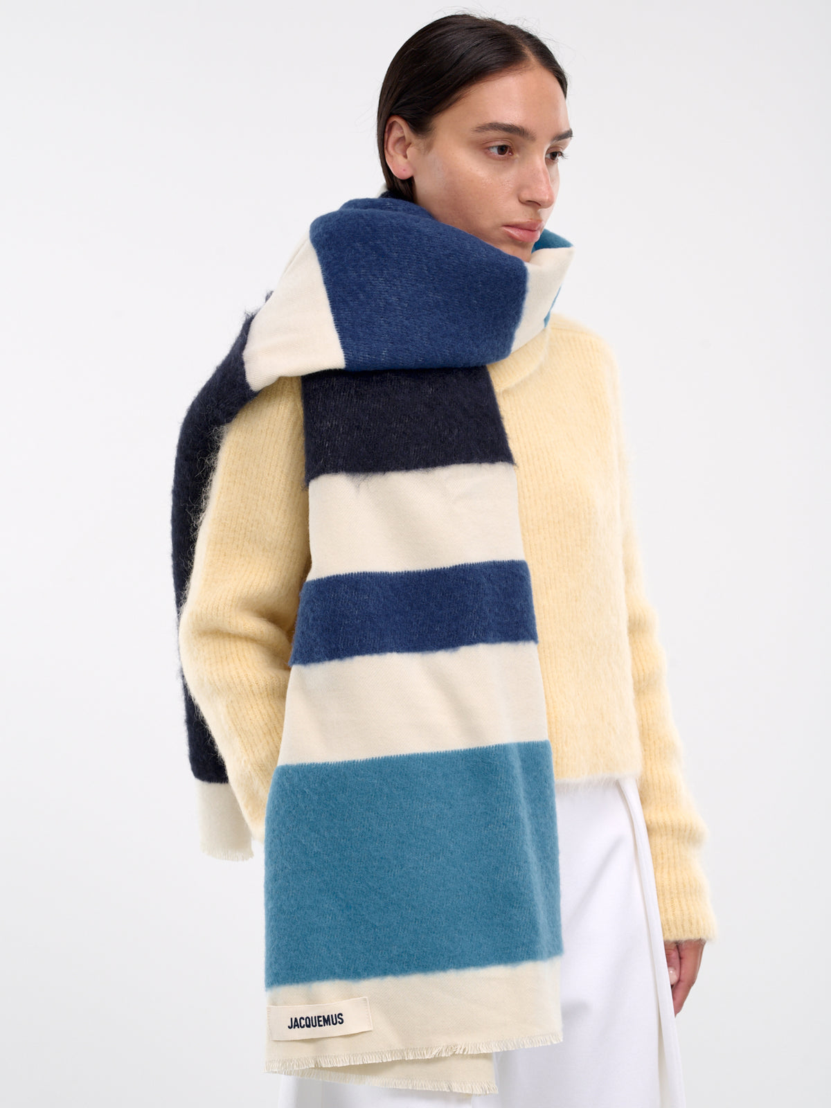 Stripe Oversized Scarf (246AC683-5206-MULTI-BLUE)